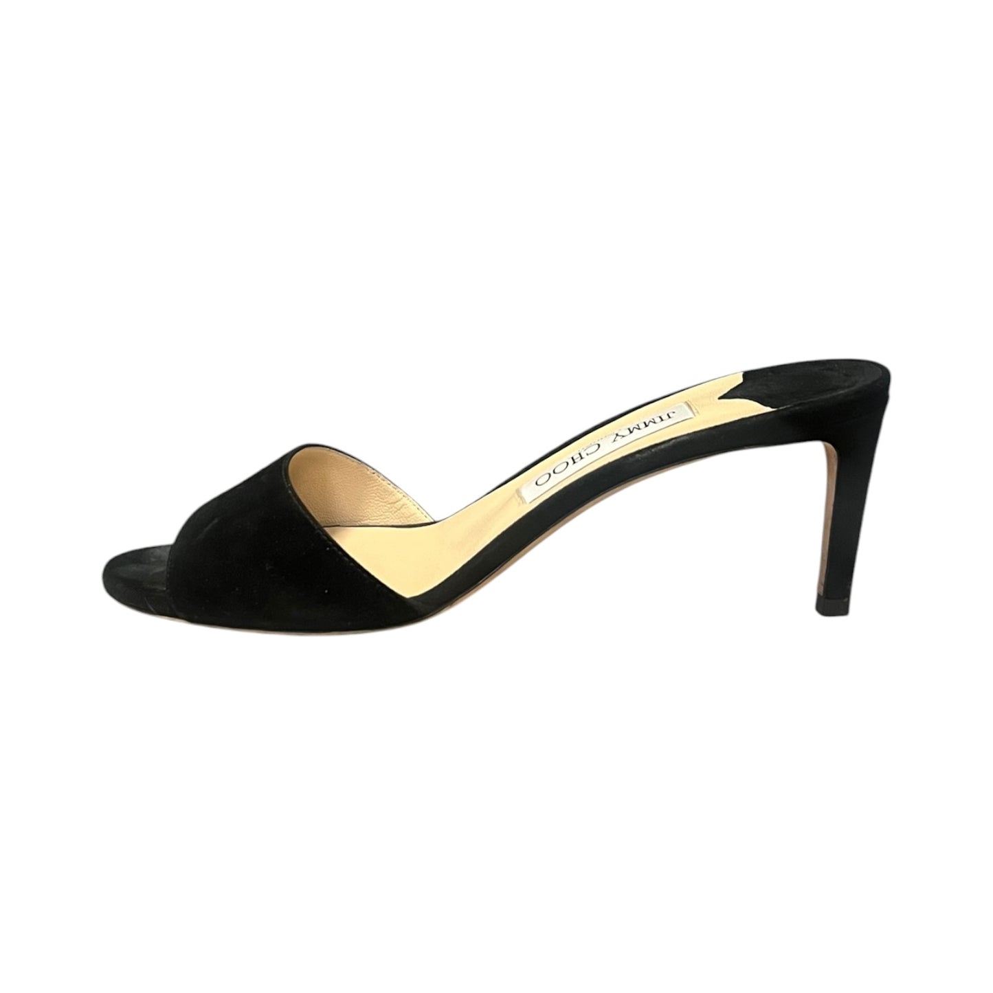 JIMMY CHOO Suede Mules in Black | 38.5