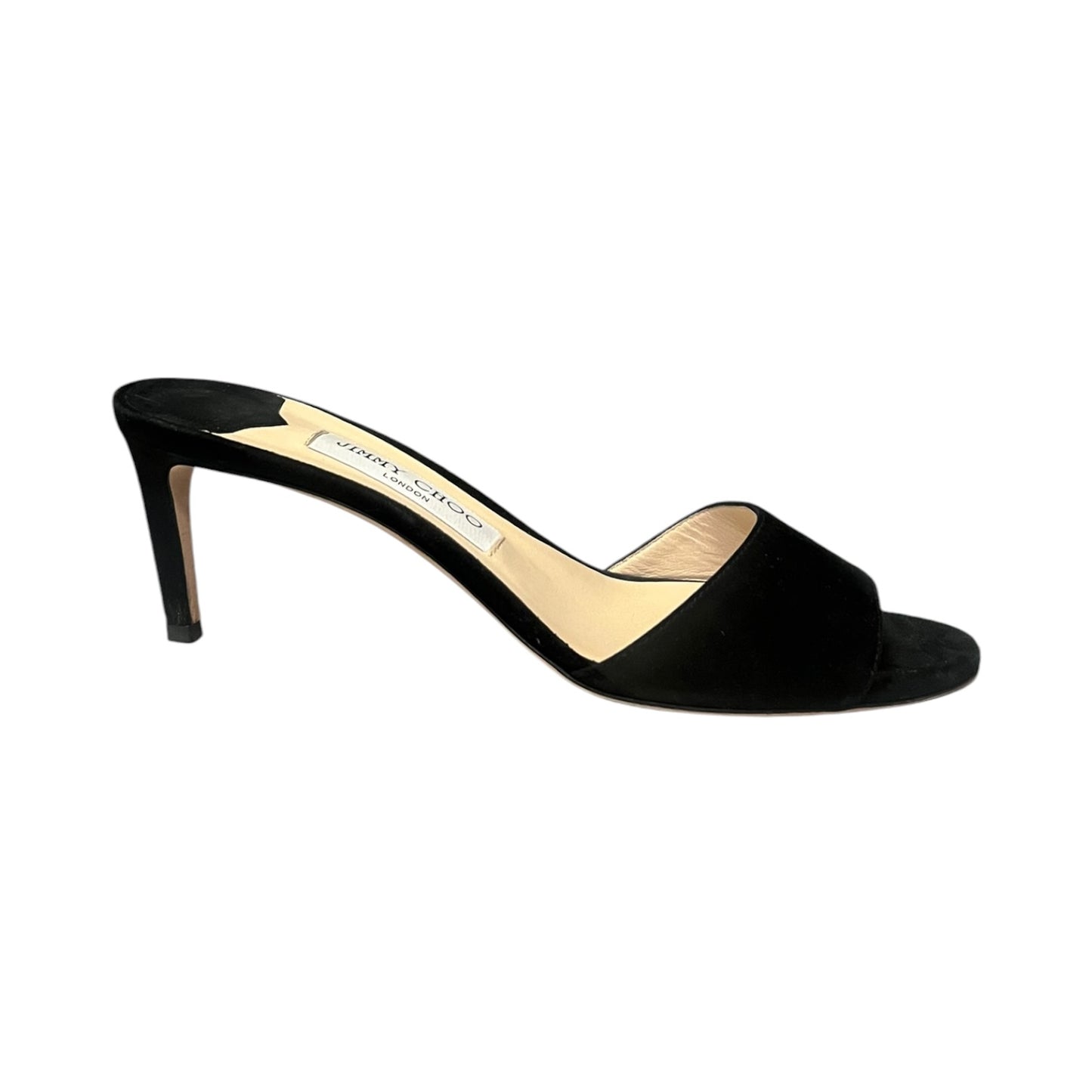 JIMMY CHOO Suede Mules in Black | 38.5