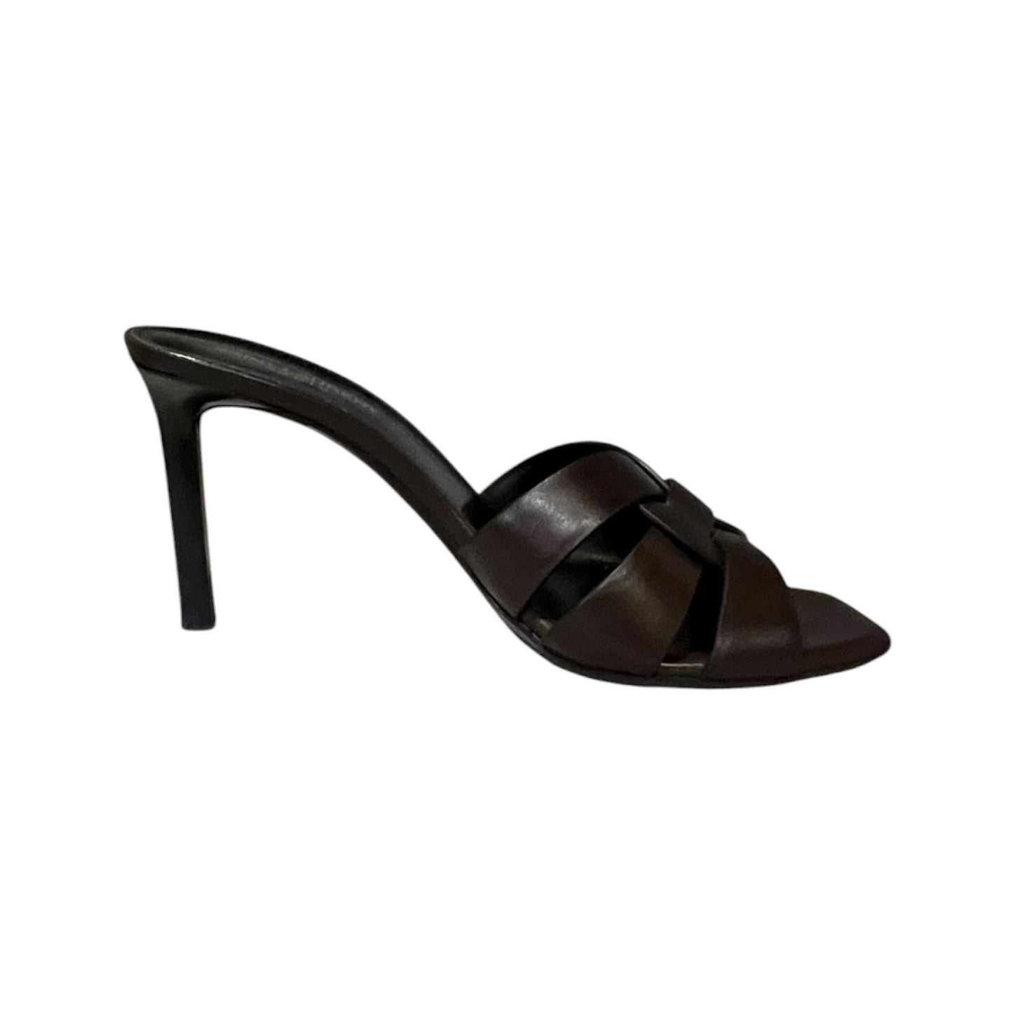SAINT LAURENT Tribute Mule Sandals in Brown | 39