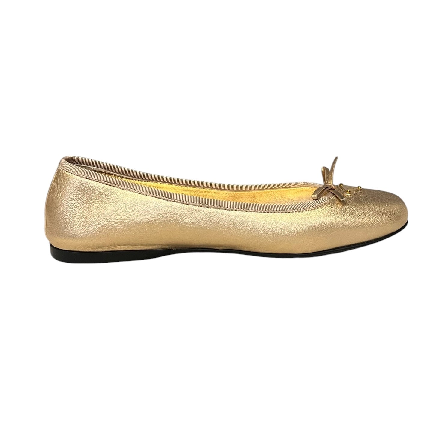 PRADA Metallic Ballerinas in Gold | 39