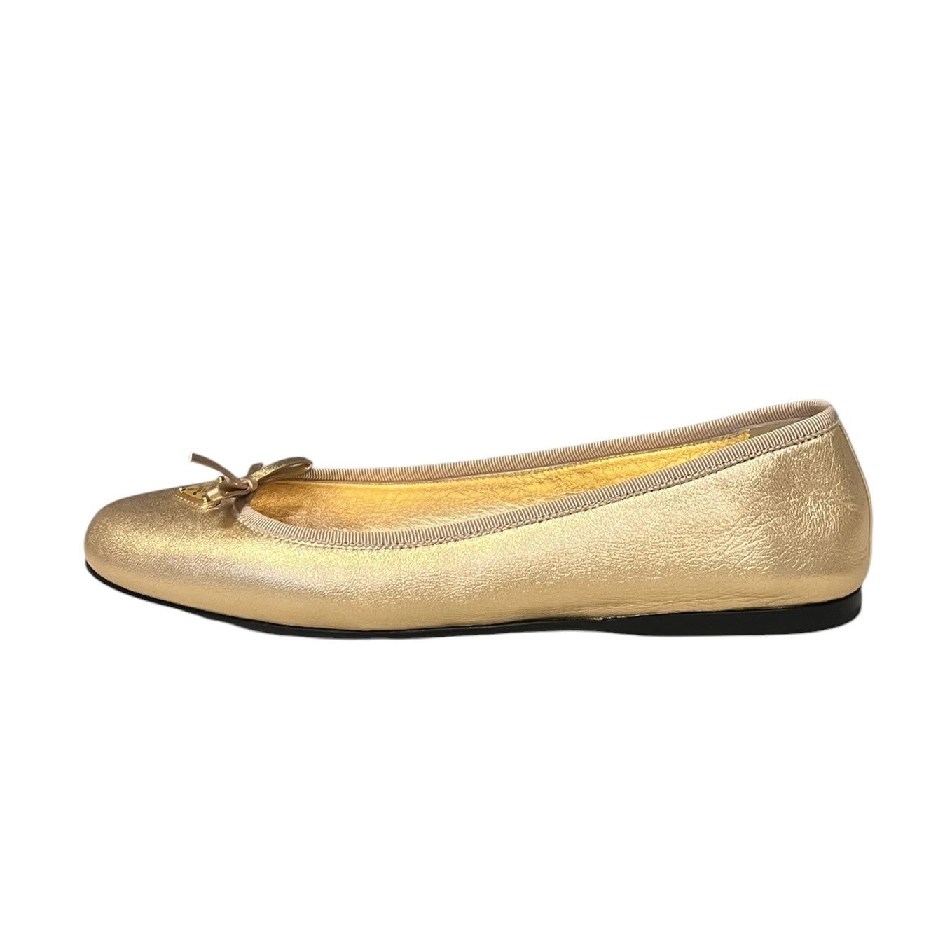 PRADA Metallic Ballerinas in Gold | 39