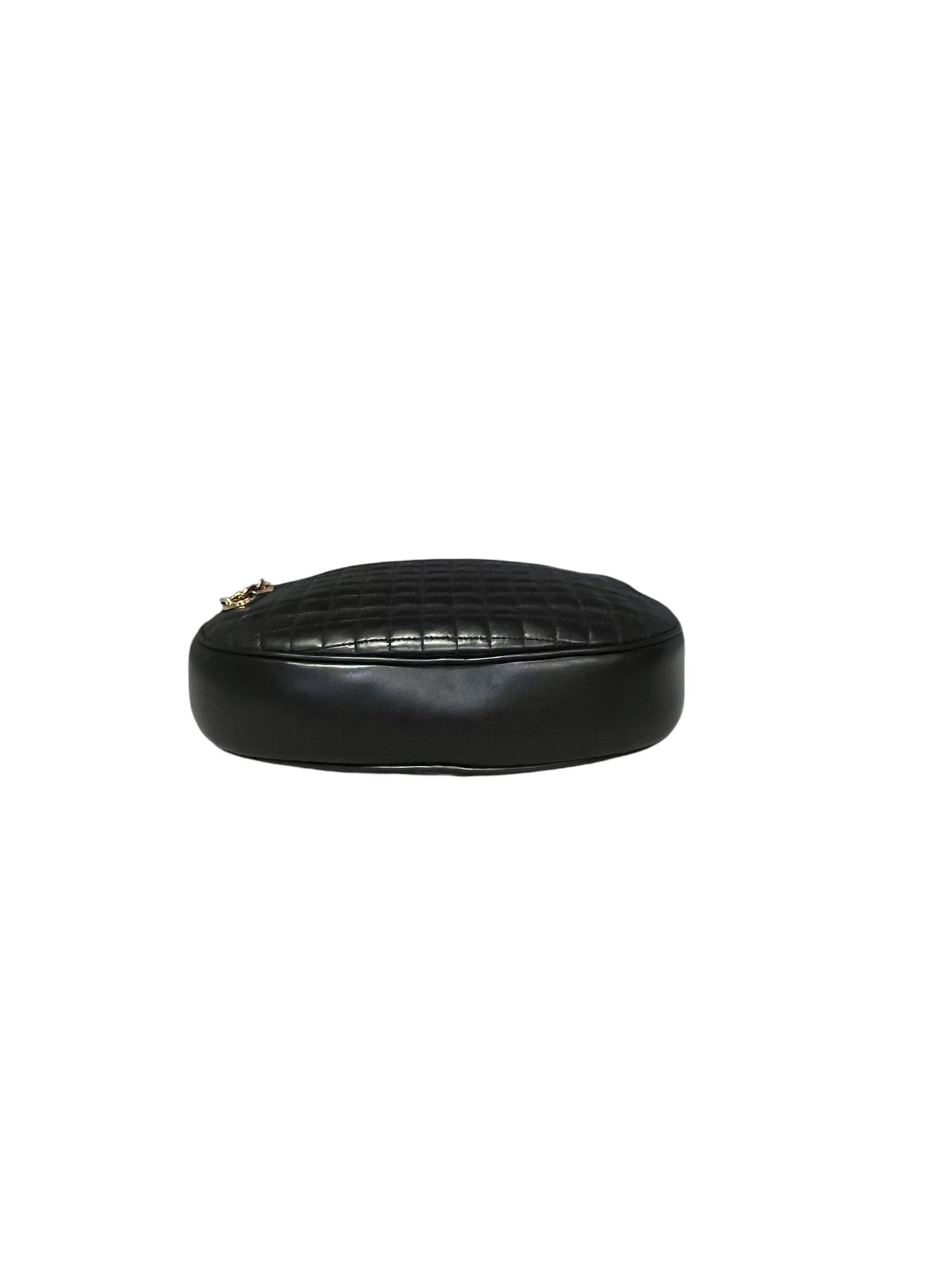 CELINE C Charm Quilted Camera Bag in Black