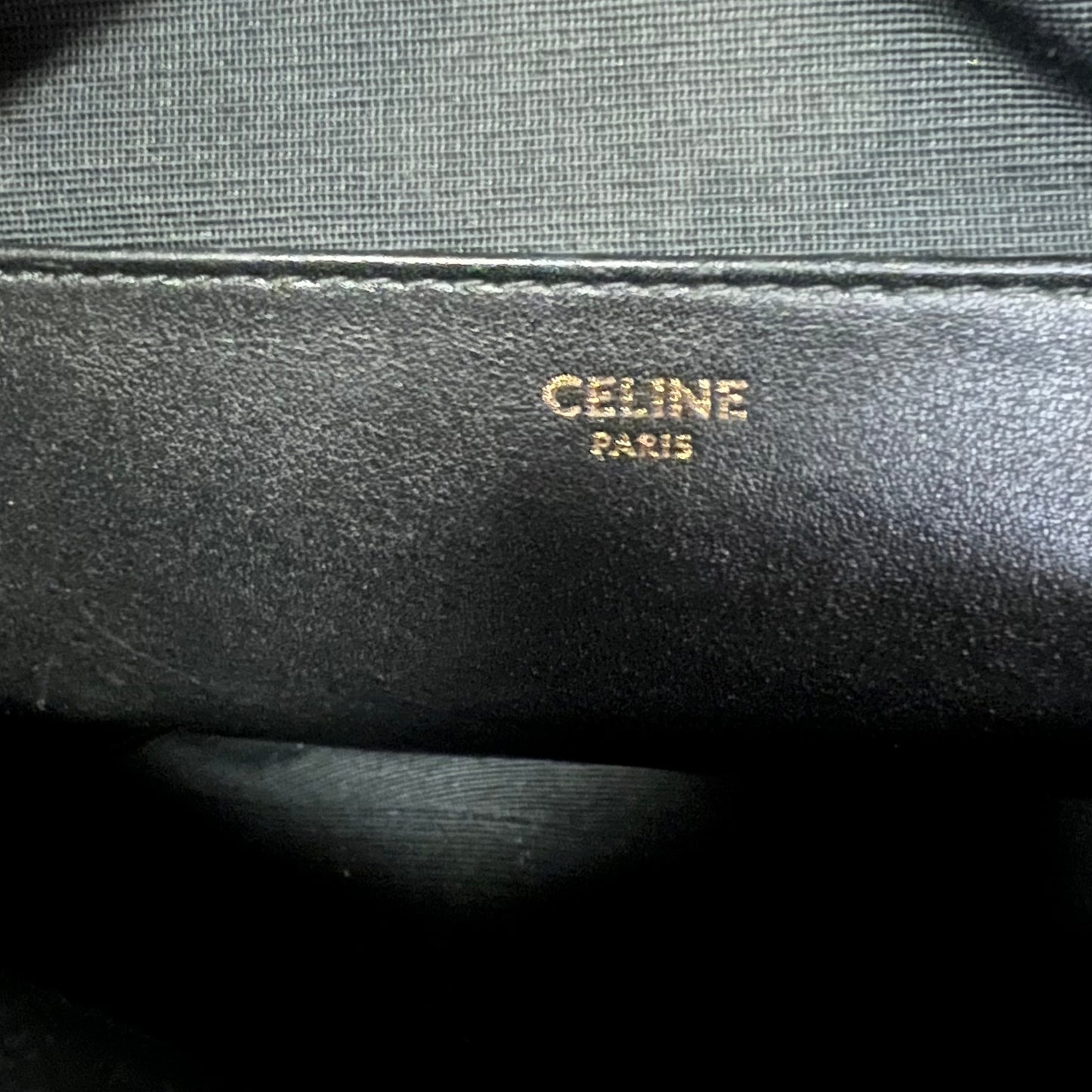 CELINE C Charm Quilted Camera Bag in Black
