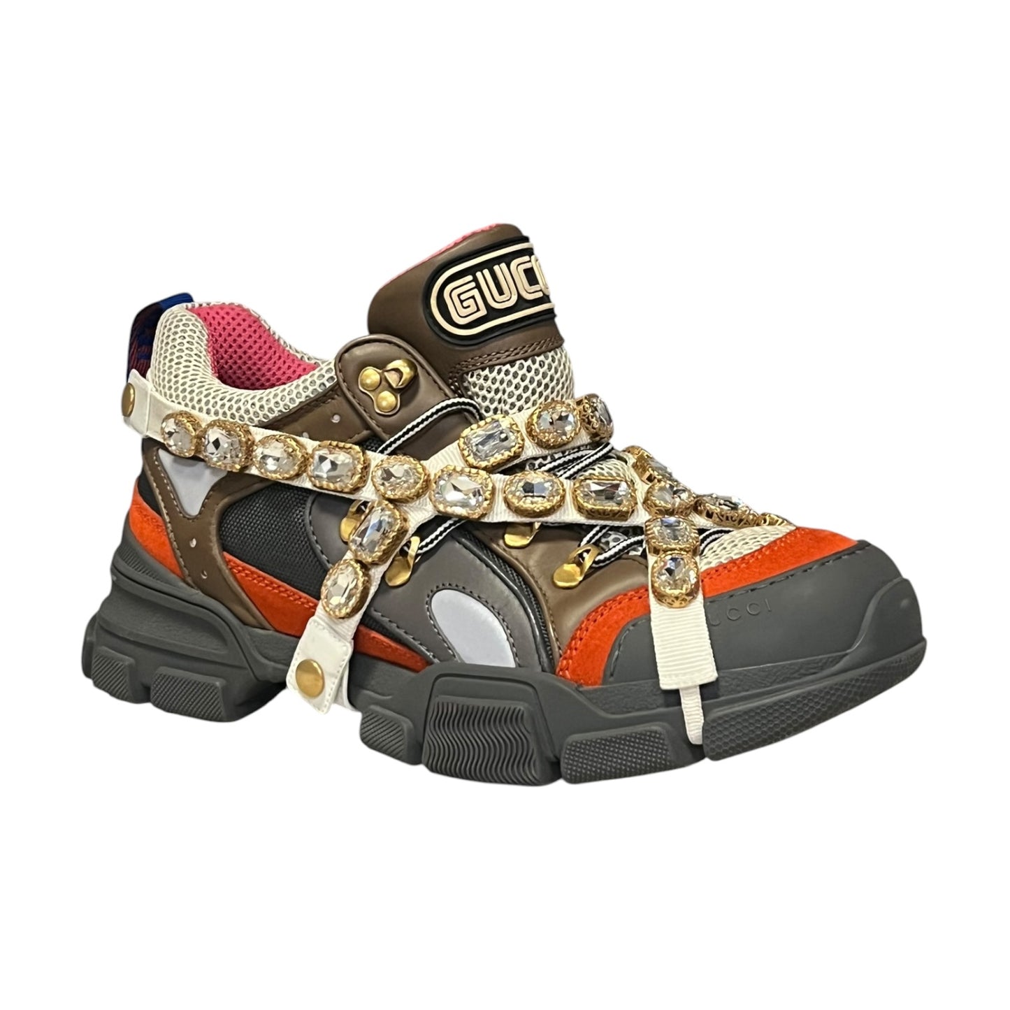 GUCCI Flashtrek + Crystal Straps | Mens 9; Womens 10.5