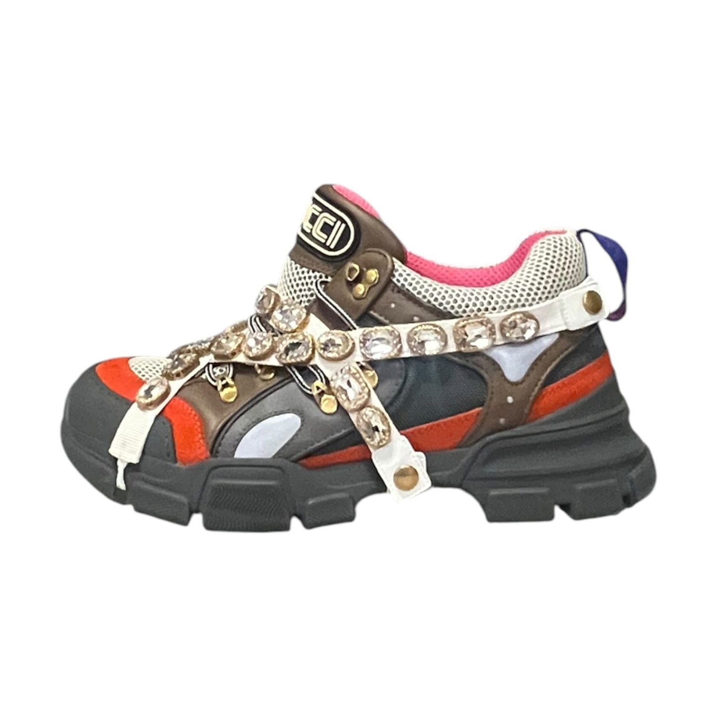 GUCCI Flashtrek + Crystal Straps | Mens 9; Womens 10.5