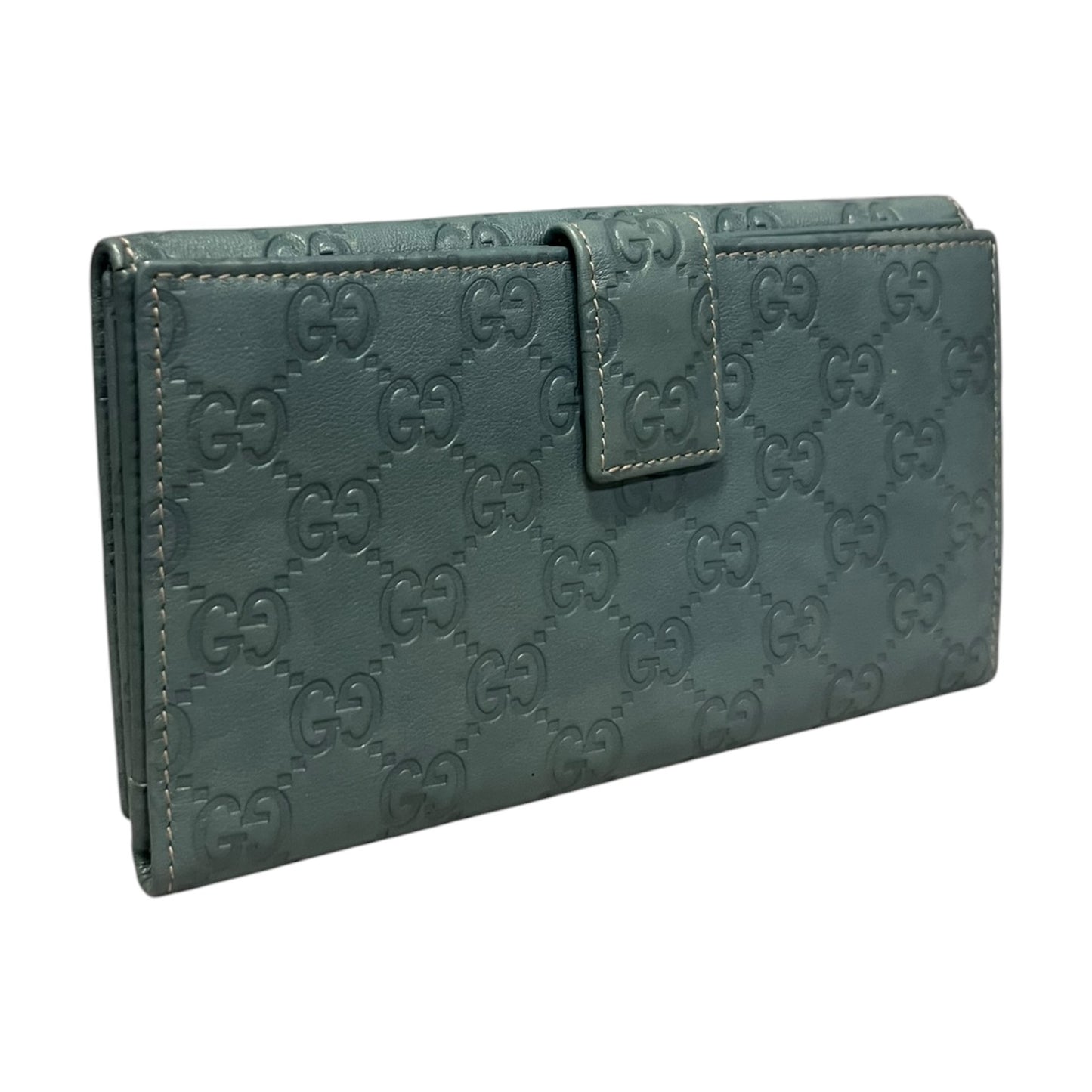 GUCCI Guccissima Continental Wallet in Blue