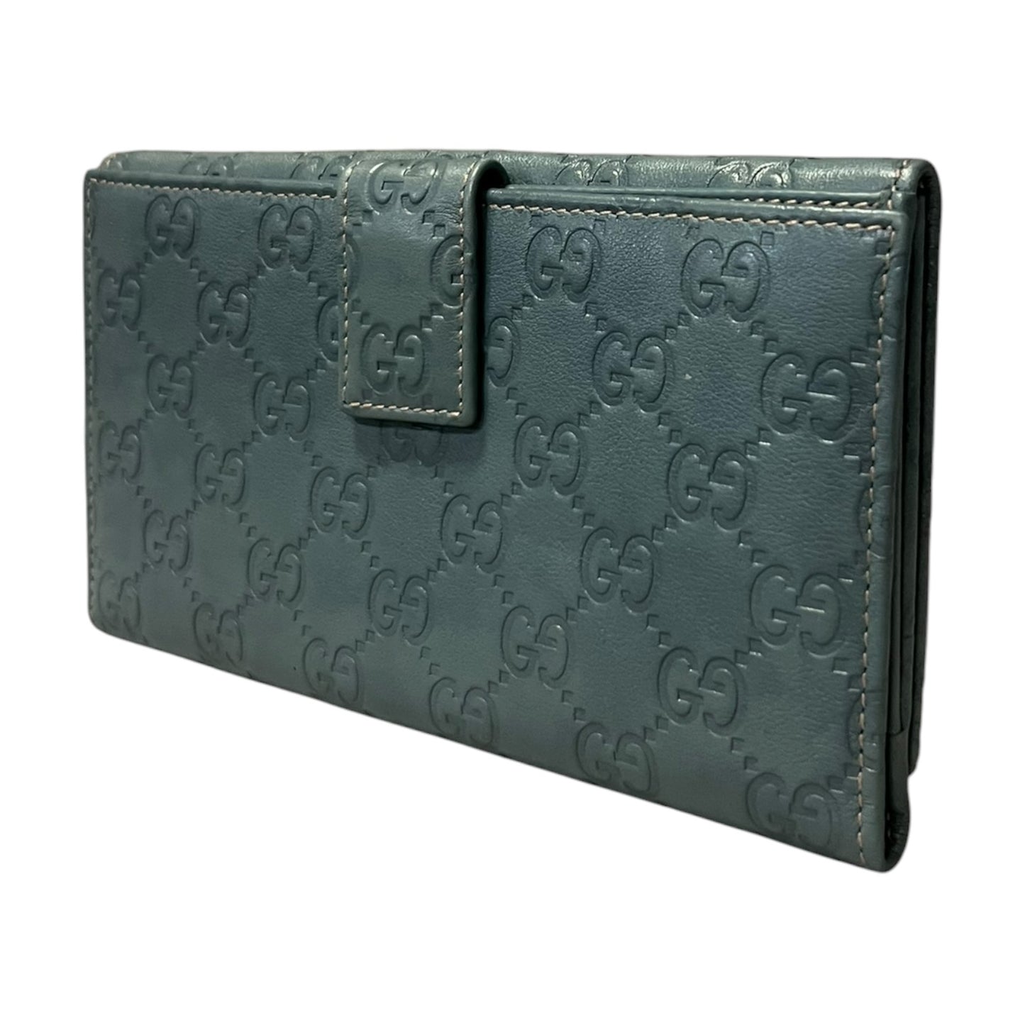GUCCI Guccissima Continental Wallet in Blue