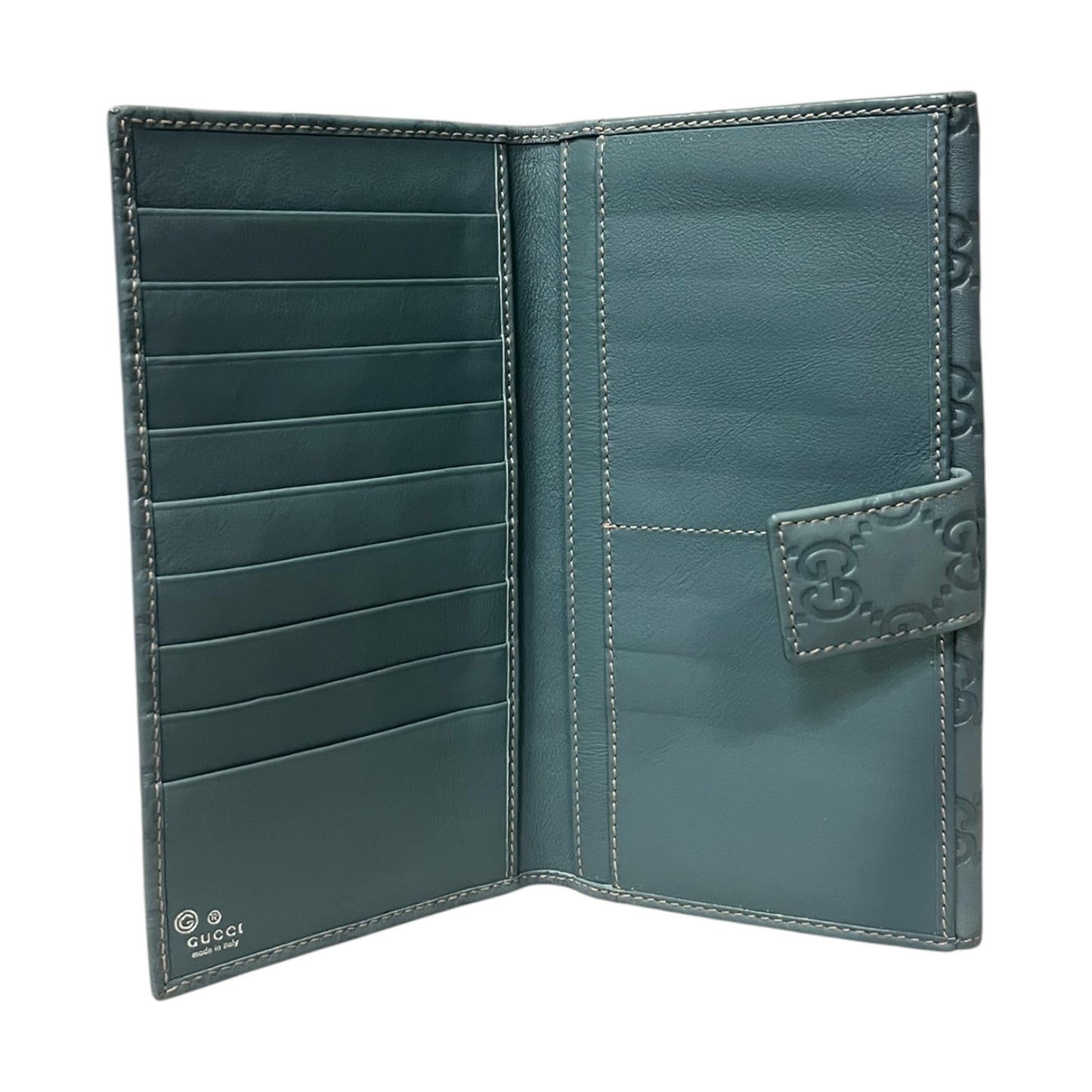 GUCCI Guccissima Continental Wallet in Blue