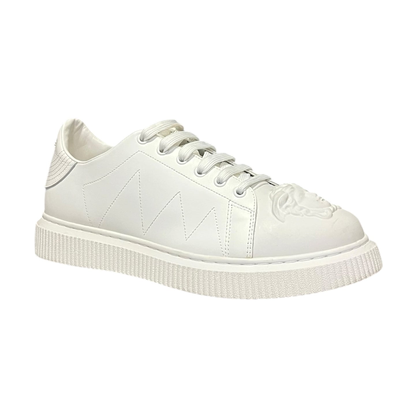 VERSACE Medusa Leather Sneakers in White | Mens 9; Womens 10.5