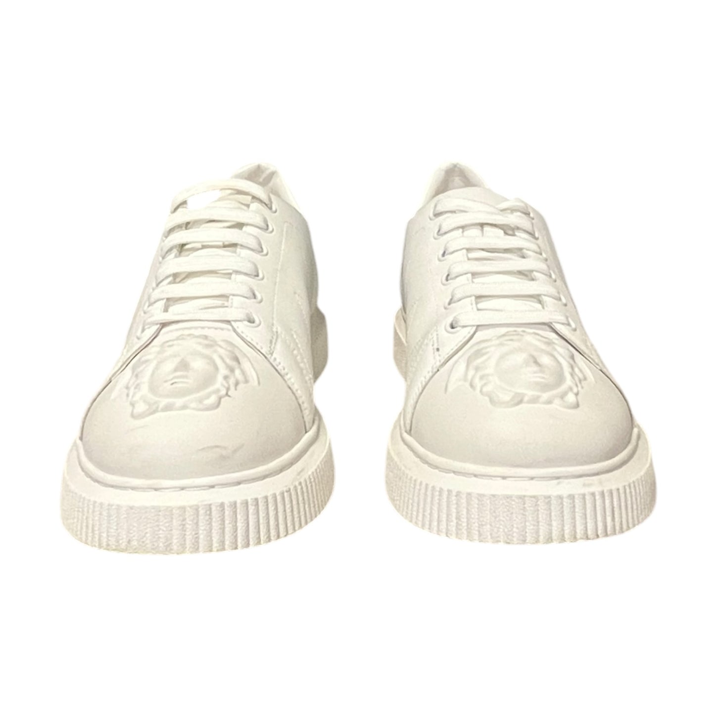 VERSACE Medusa Leather Sneakers in White | Mens 9; Womens 10.5