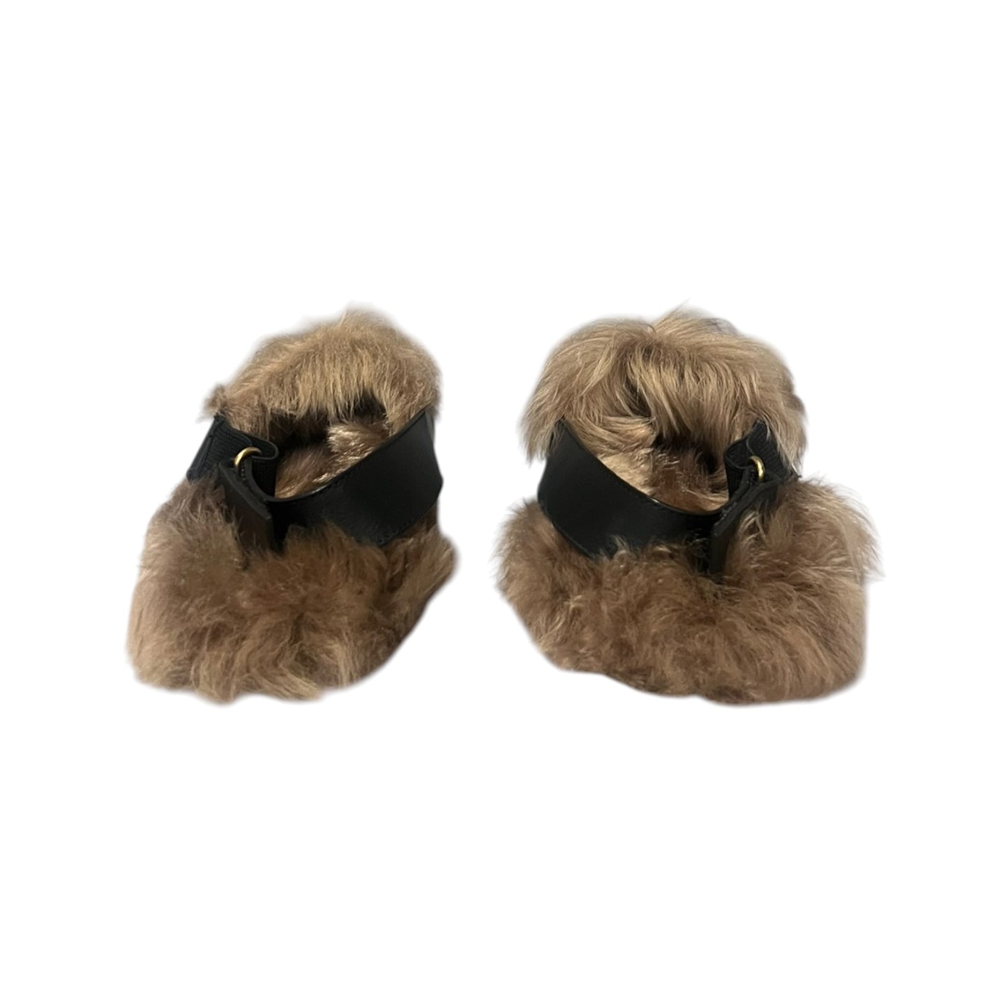 GUCCI Princetown Fur Angry Cat Slippers In Black and Brown | Mens 8; Womens 10