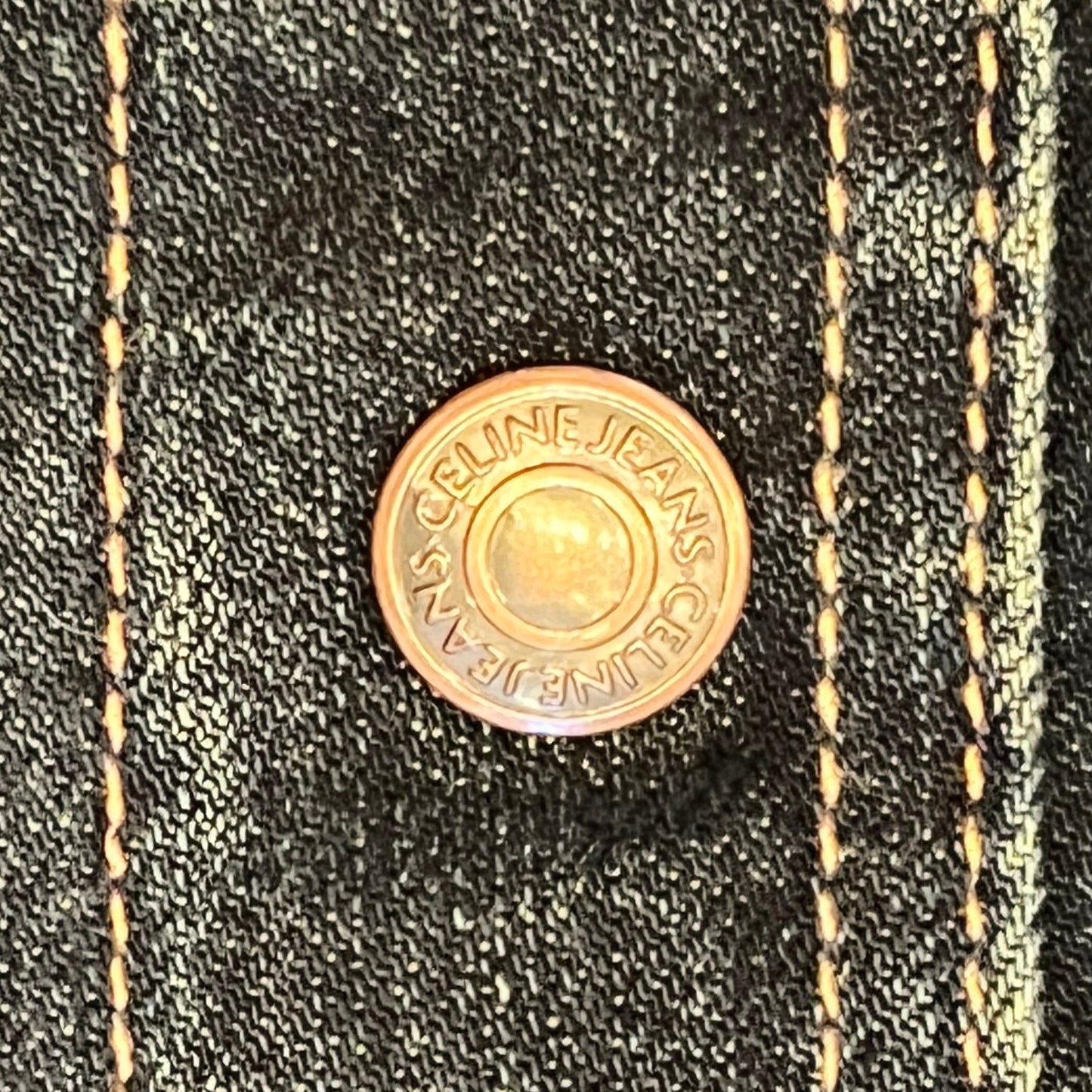 CELINE Denim + Leather Teddy Jacket in Dark Blue |