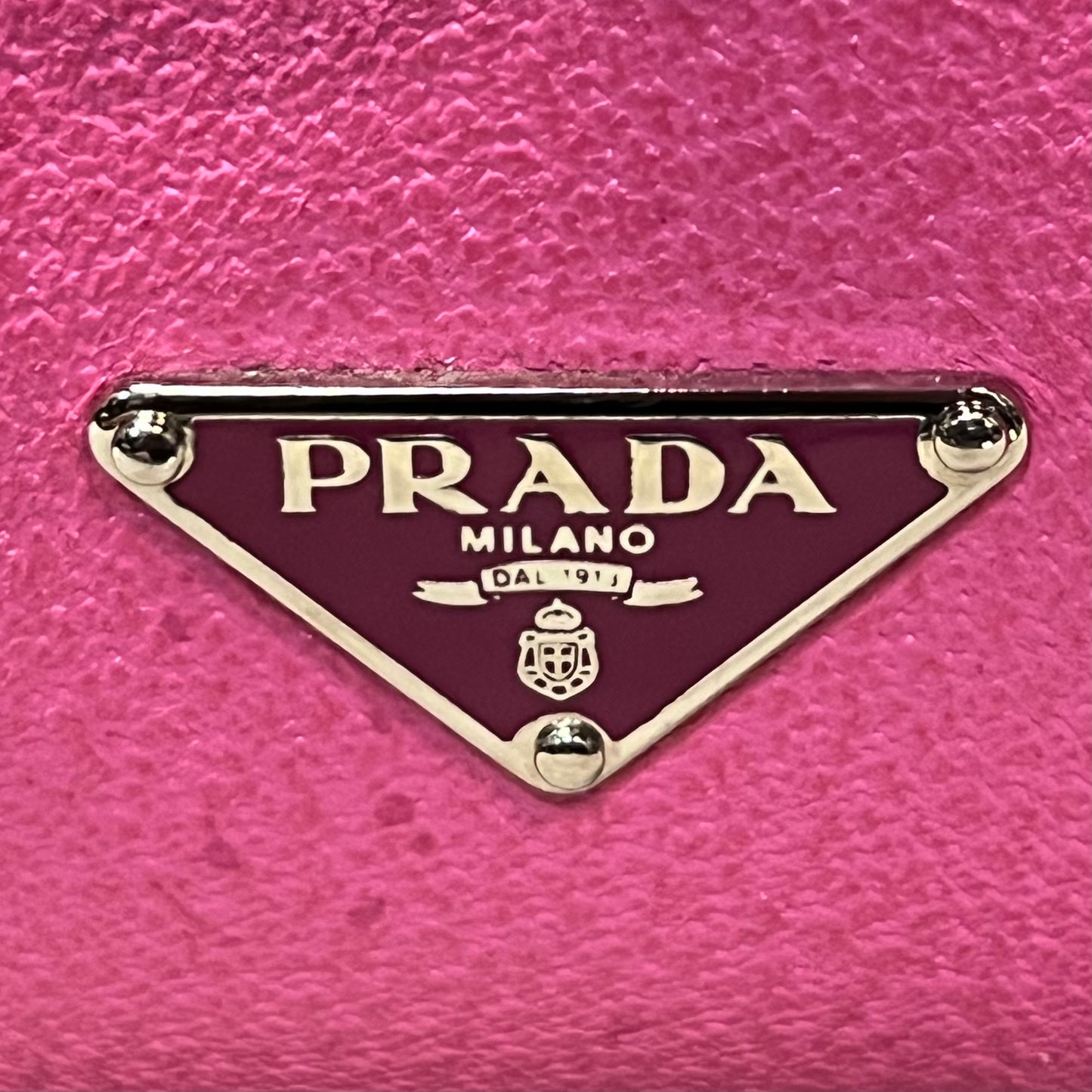 PRADA Canapa St. Soho Bowler Bag in Pink and Coral