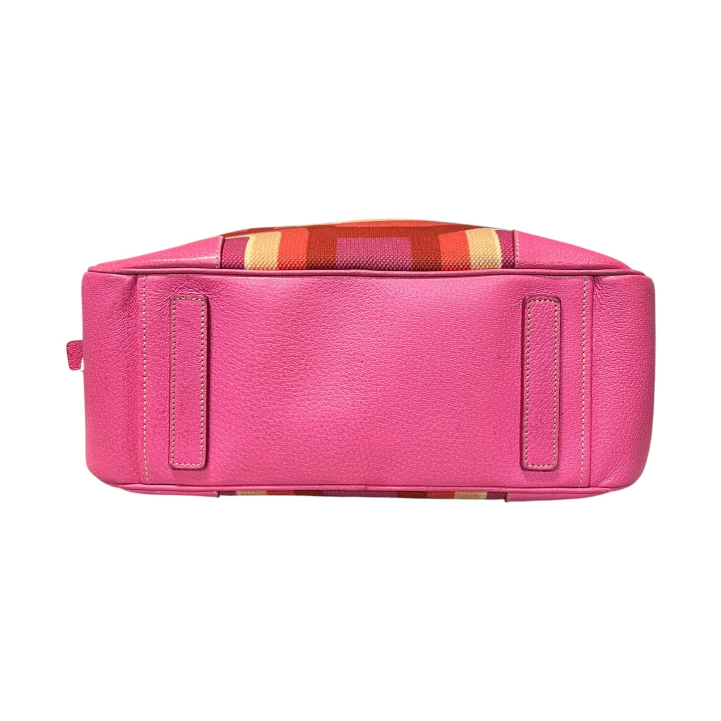 PRADA Canapa St. Soho Bowler Bag in Pink and Coral