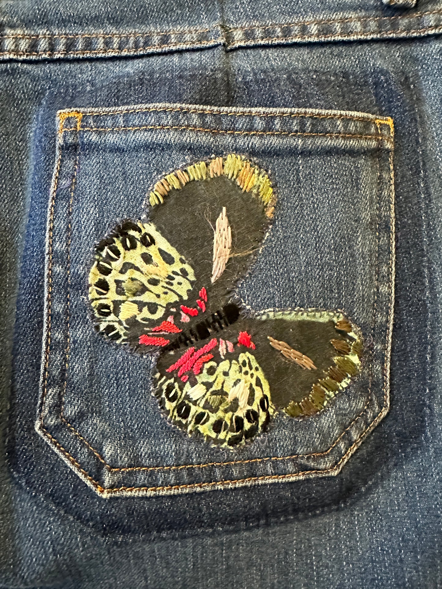 VALENTINO Butterfly Embroidered Jeans | Size 26