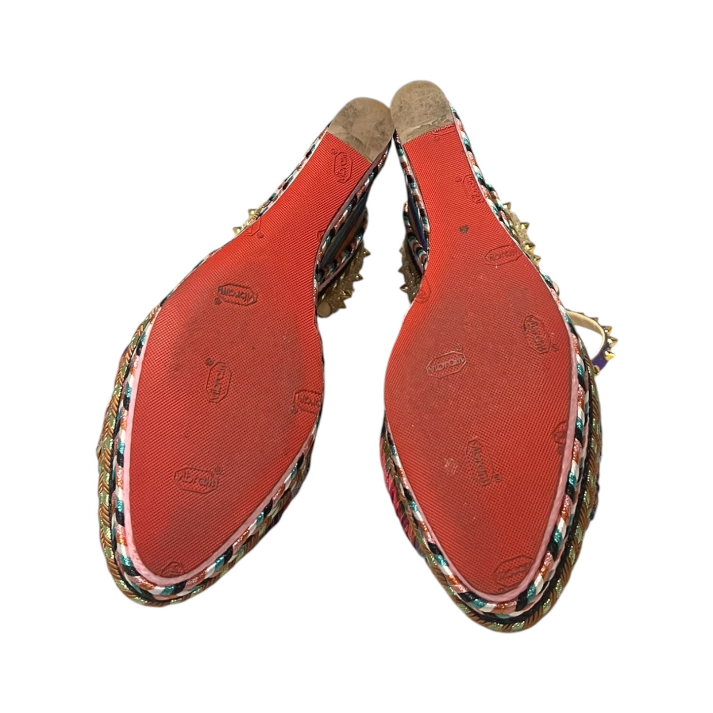 CHRISTIAN LOUBOUTIN Madcarina Spiked Disco Espadrille Wedge Sandal | 42