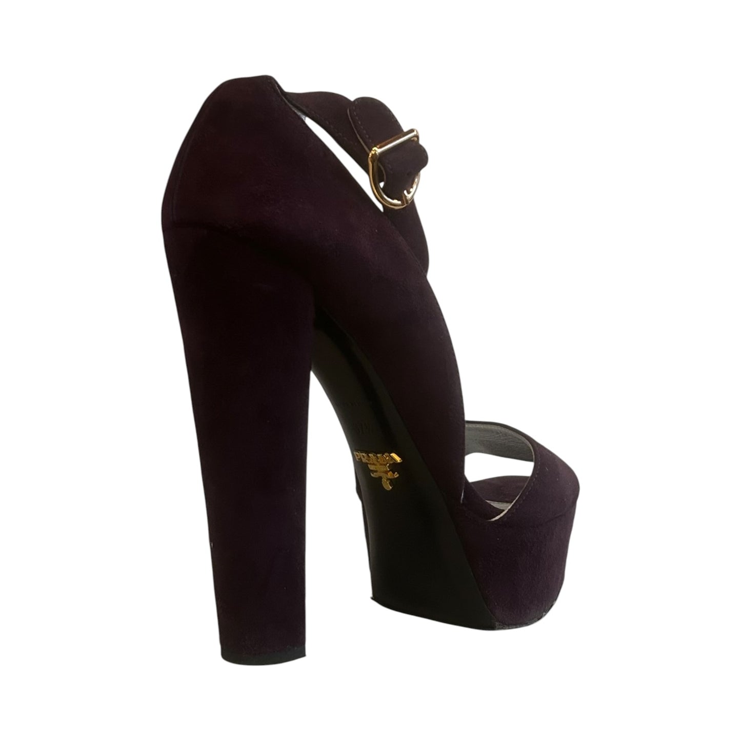 PRADA Suede Platform Sandals in Amethyst | 37.5