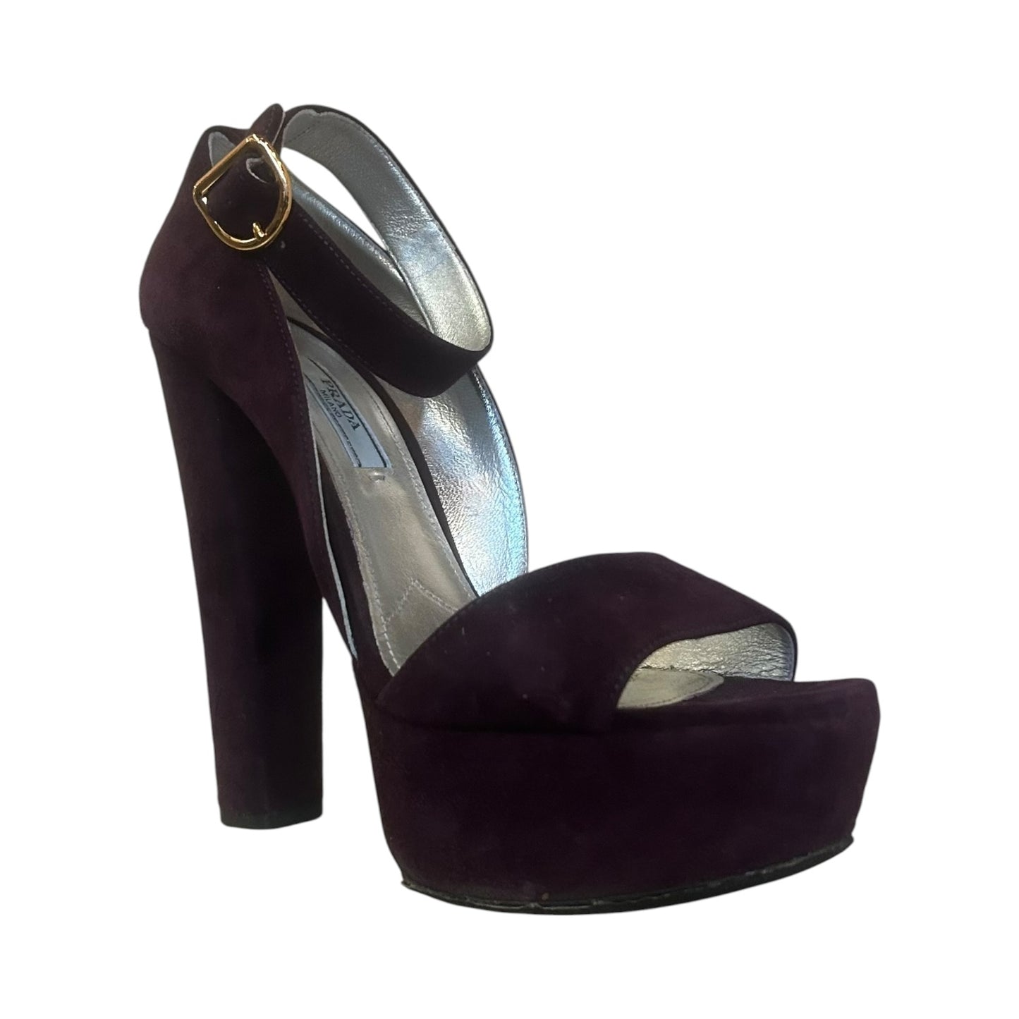 PRADA Suede Platform Sandals in Amethyst | 37.5