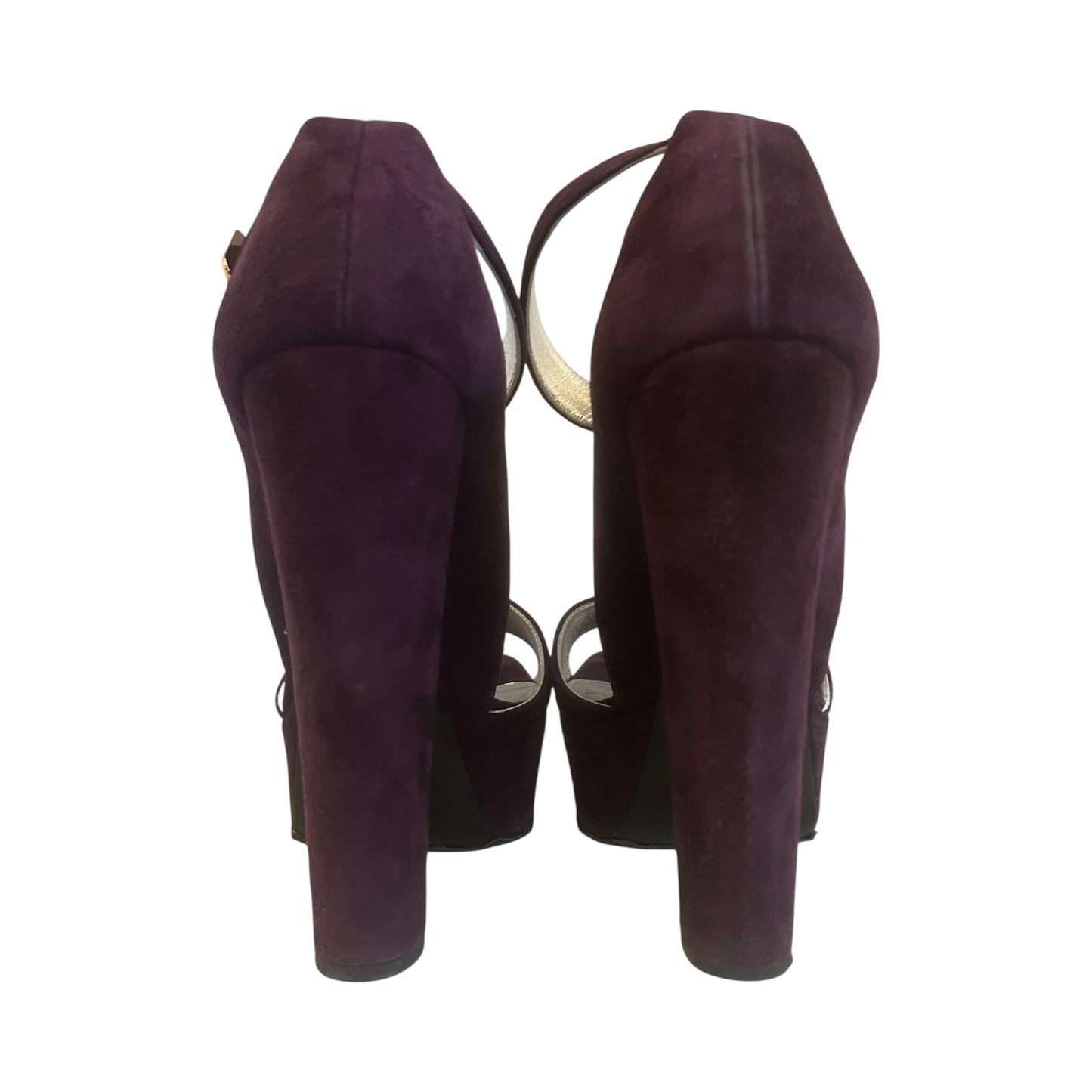 PRADA Suede Platform Sandals in Amethyst | 37.5