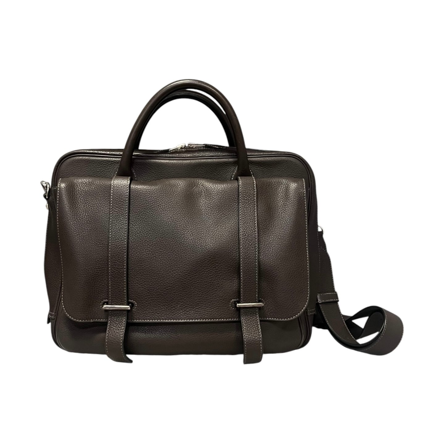 HERMES Steve 35 Messenger Bag in Dark Brown