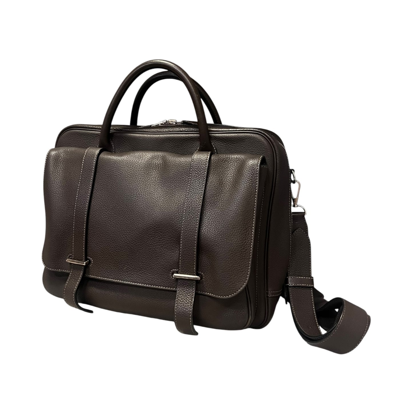 HERMES Steve 35 Messenger Bag in Dark Brown