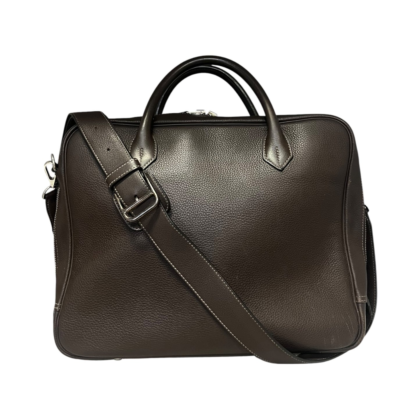 HERMES Steve 35 Messenger Bag in Dark Brown