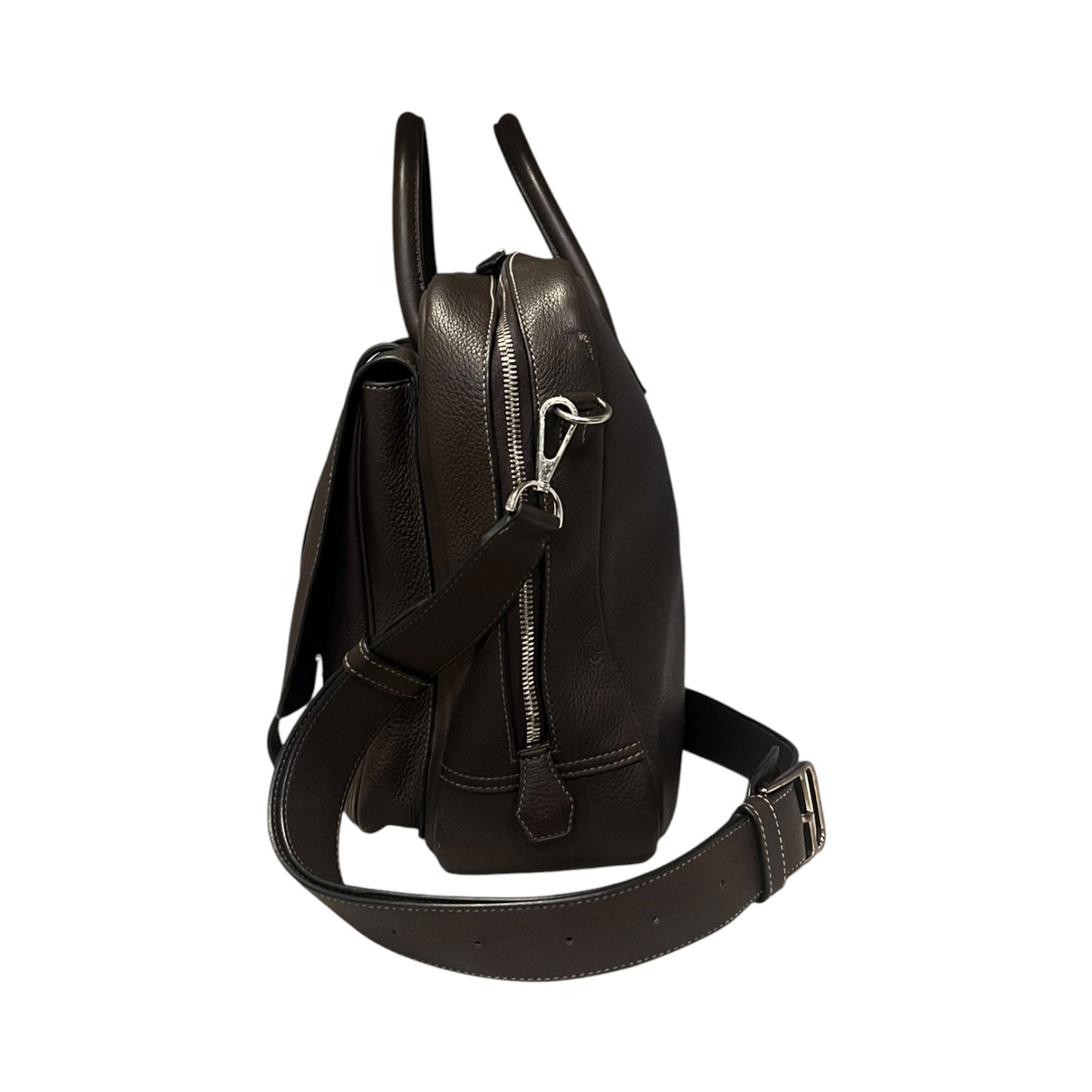 HERMES Steve 35 Messenger Bag in Dark Brown