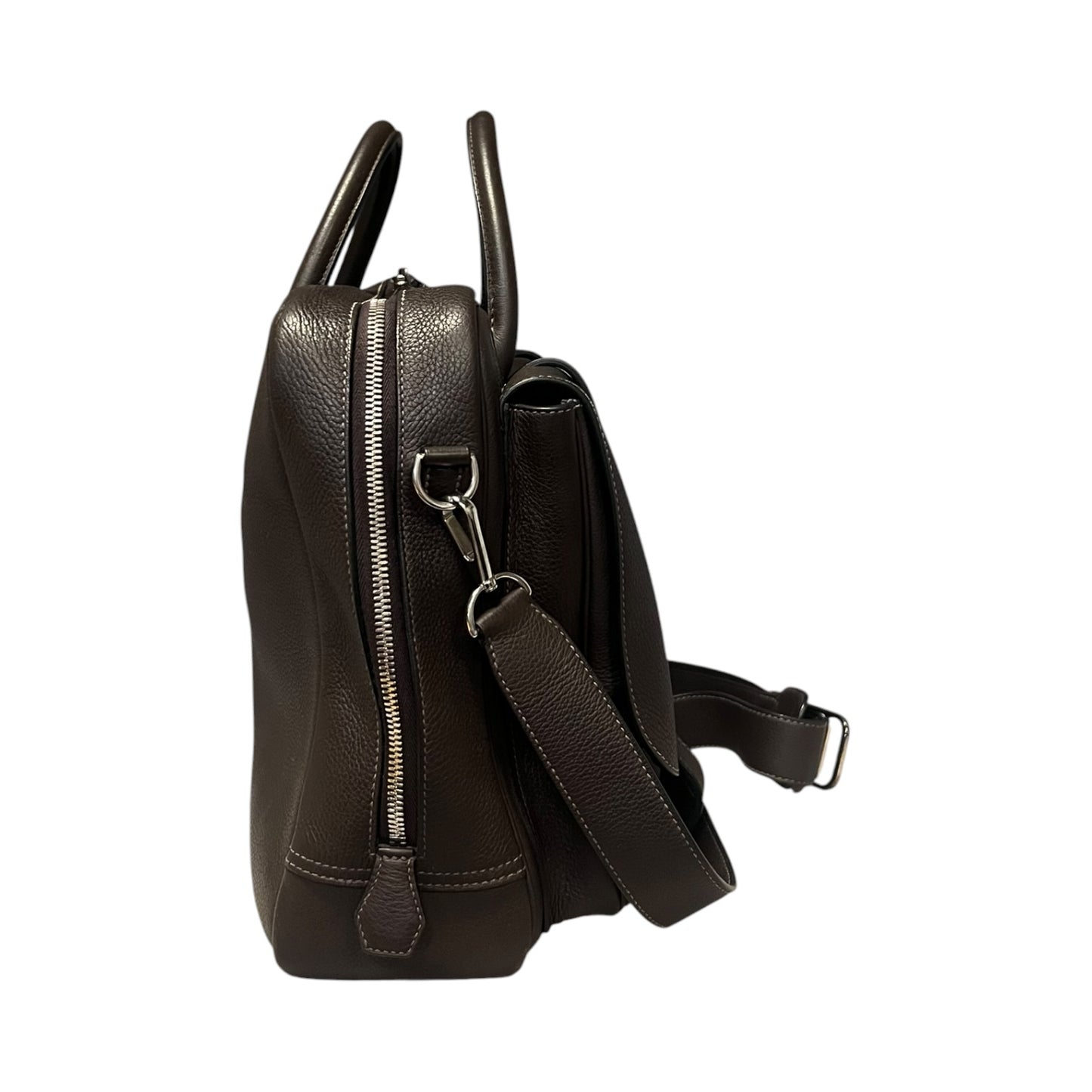 HERMES Steve 35 Messenger Bag in Dark Brown