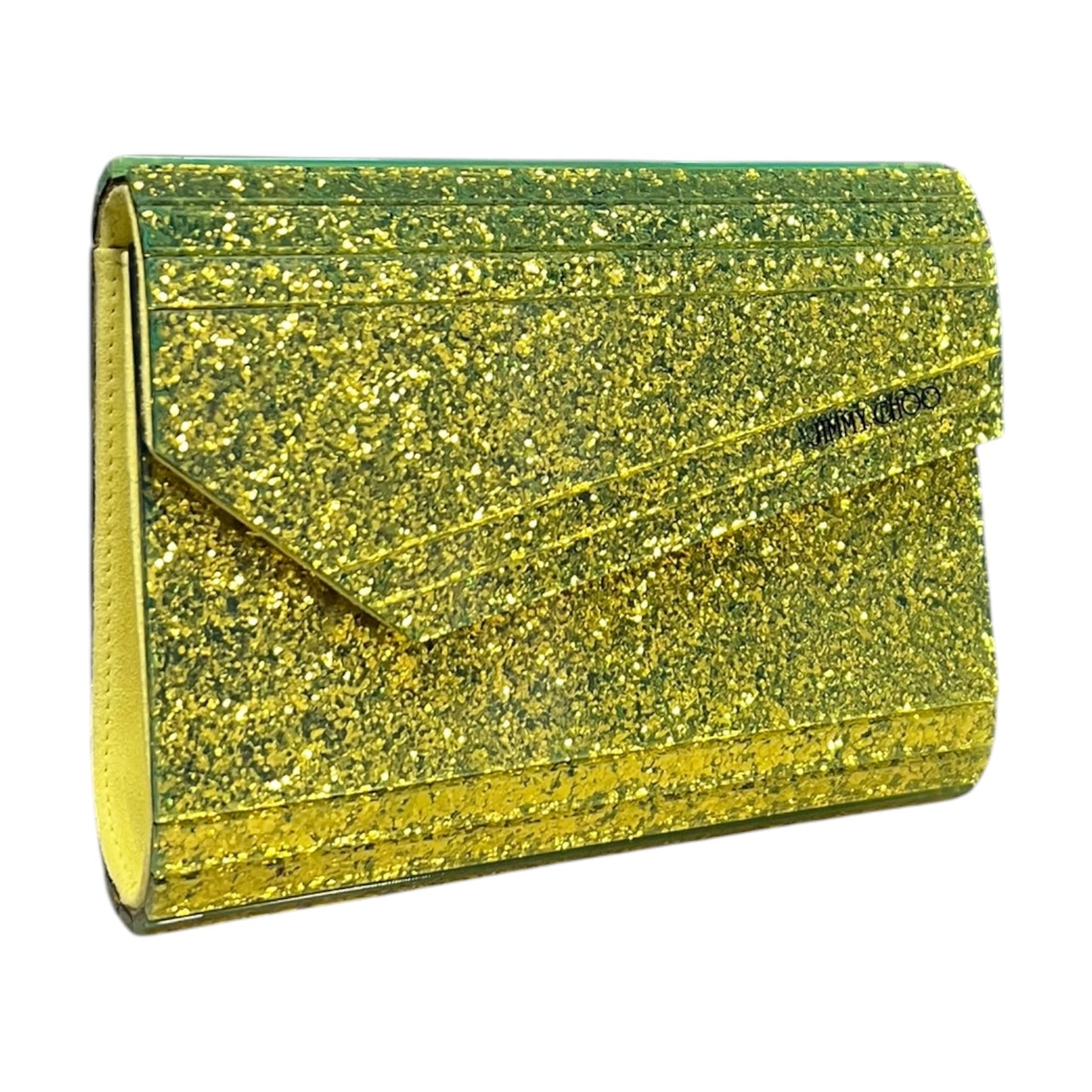JIMMY CHOO Candy Clutch in Lemon Lime
