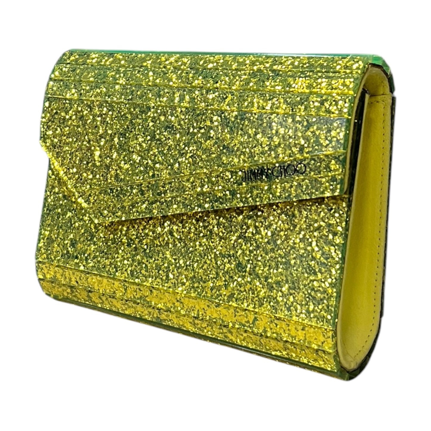 JIMMY CHOO Candy Clutch in Lemon Lime