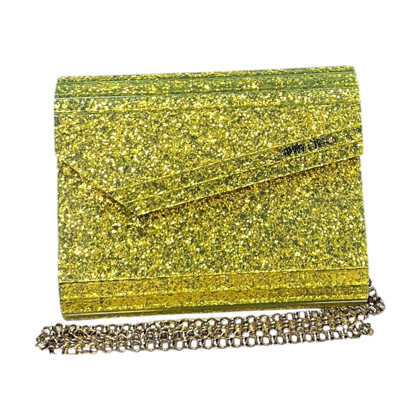 JIMMY CHOO Candy Clutch in Lemon Lime