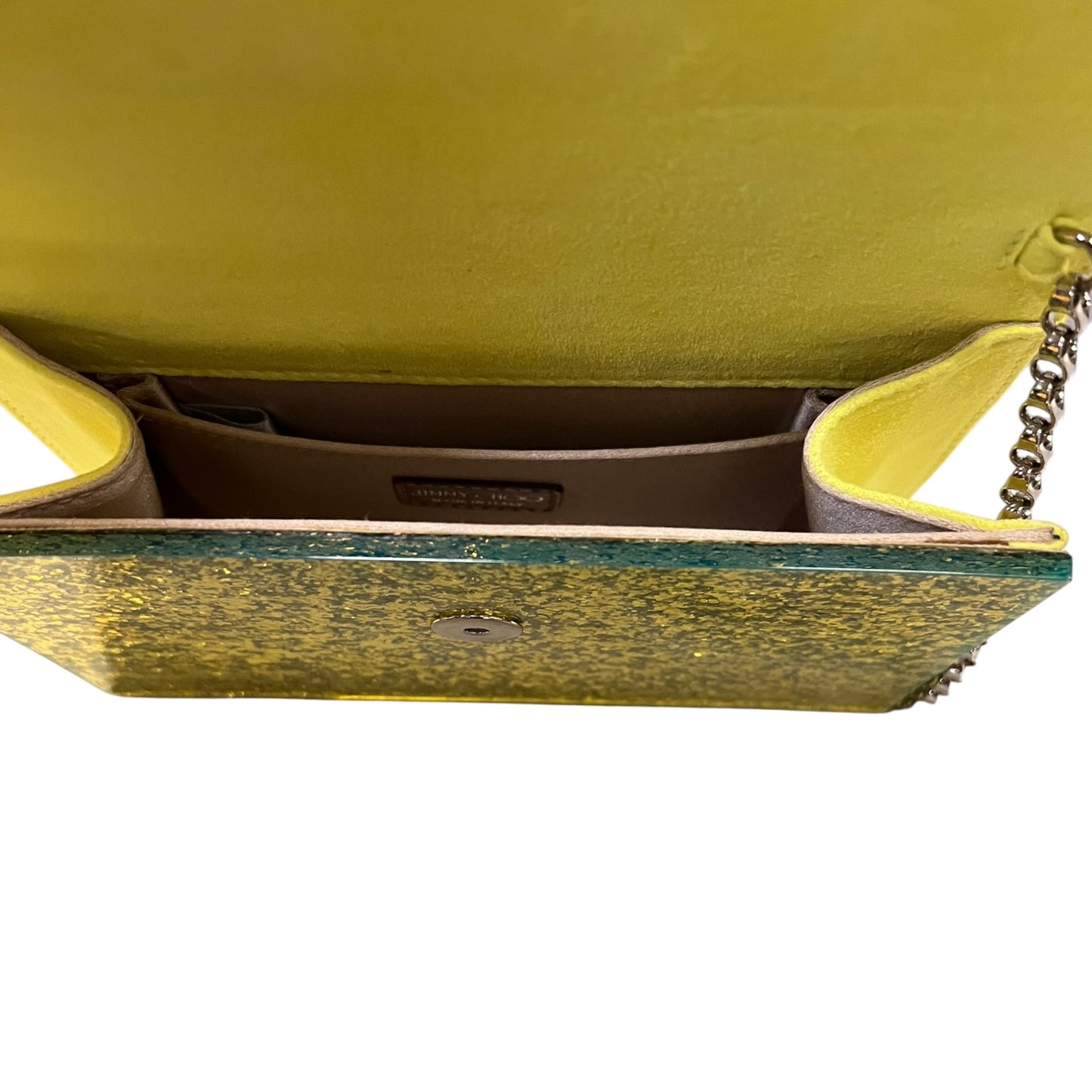 JIMMY CHOO Candy Clutch in Lemon Lime