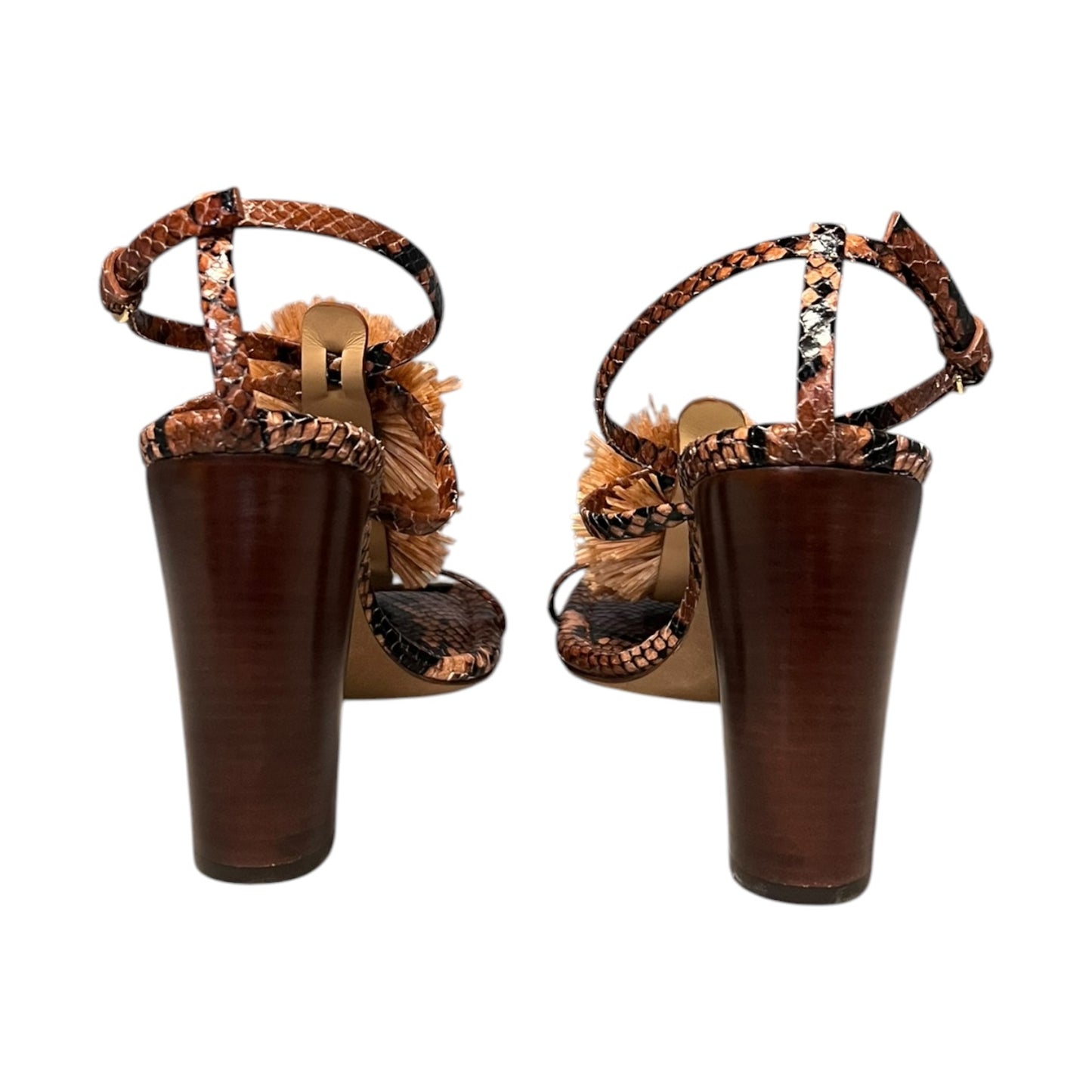 ULLA JOHNSON Isolde Python Embossed Pom Pom Sandal | 40