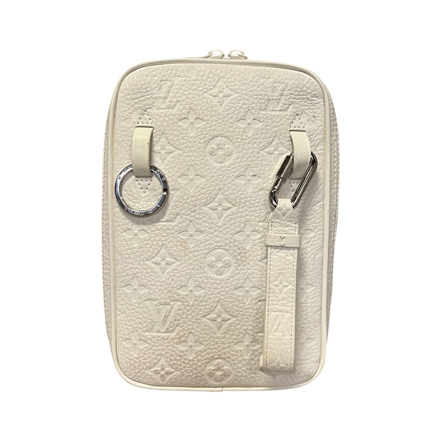 LOUIS VUITTON Taurillion Wristlet Belt Bag in White