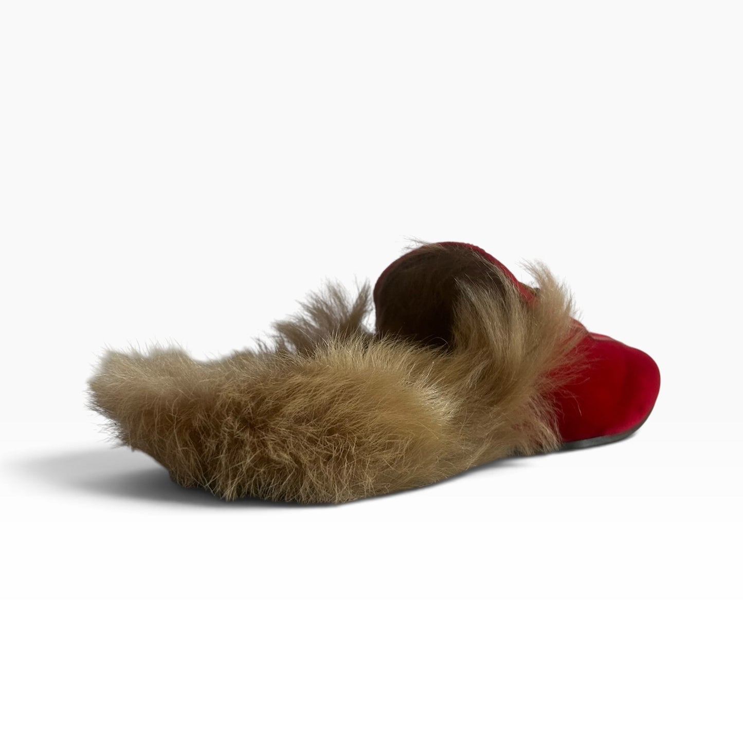 GUCCI Princetown Velvet Mules in Red | 37.5