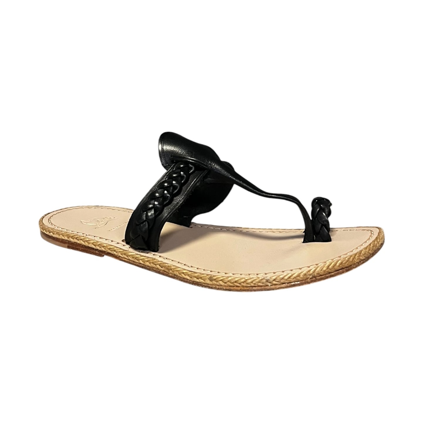 CHRISTIAN LOUBOUTIN Hola Thong Sandals in Black | 39