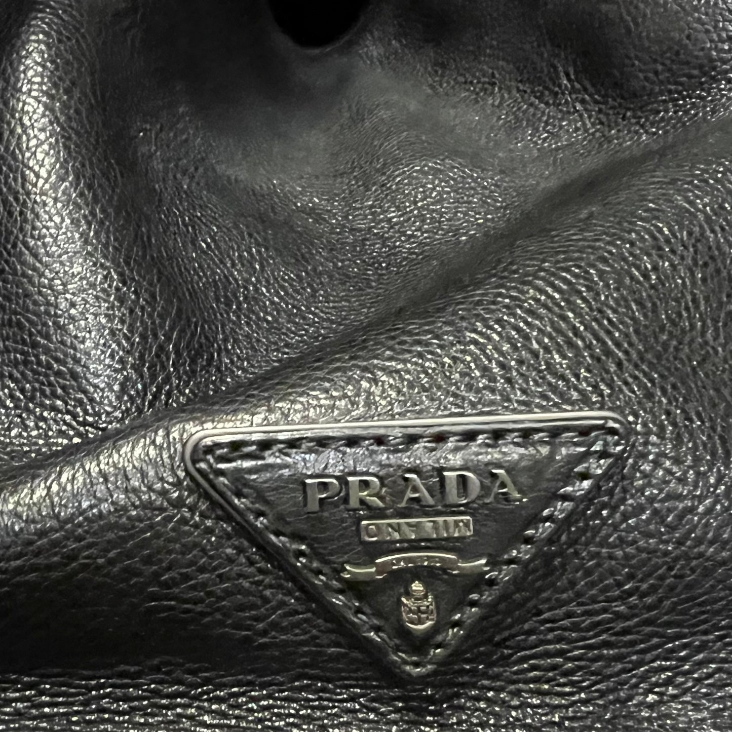 PRADA Bi-Color Top Handle Handbag in Black & Brown
