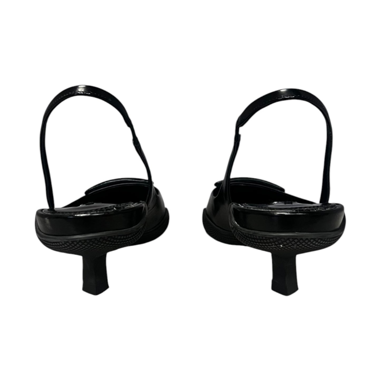 PRADA Slingback Kitten Heels in Black | 38.5