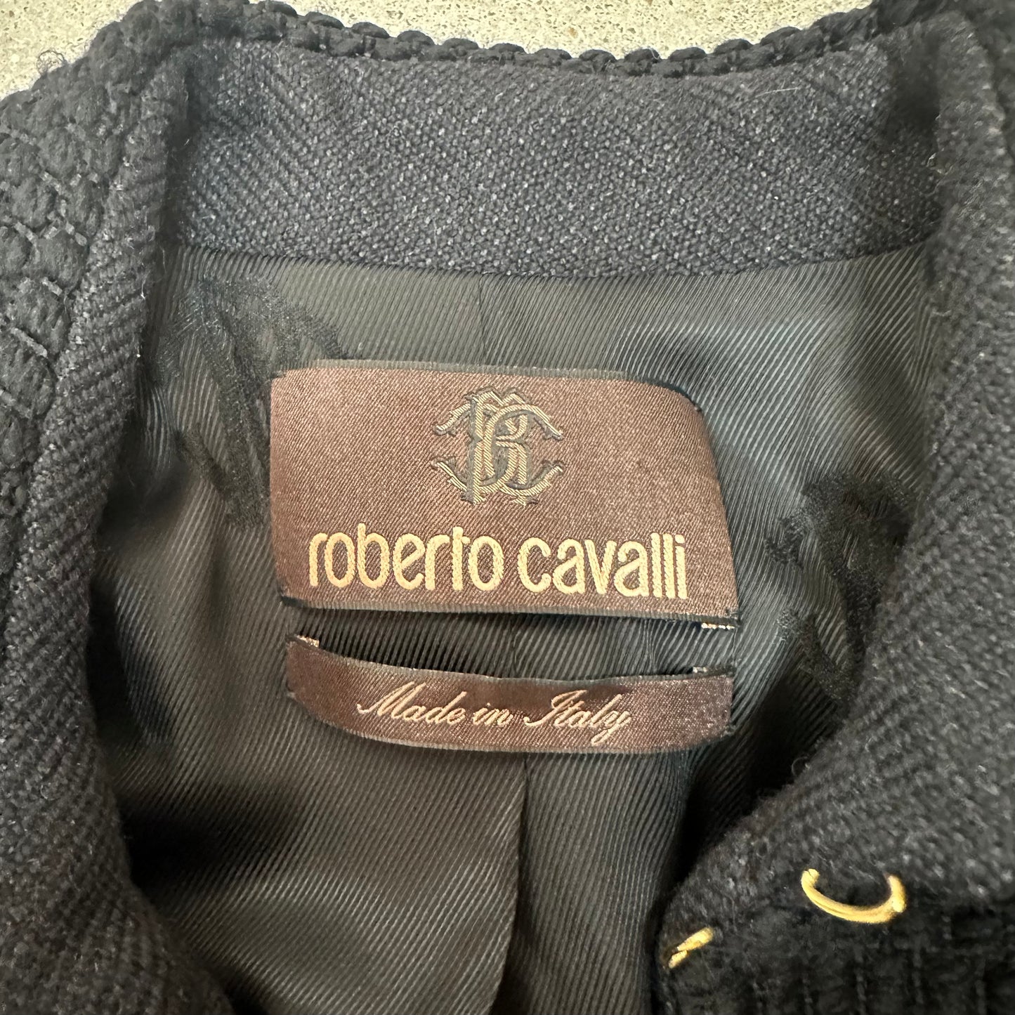 ROBERTO CAVALLI Ruffle Detail Jacket Black | 38