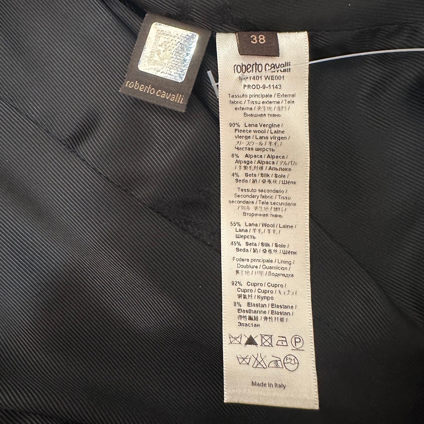 ROBERTO CAVALLI Ruffle Detail Jacket Black | 38