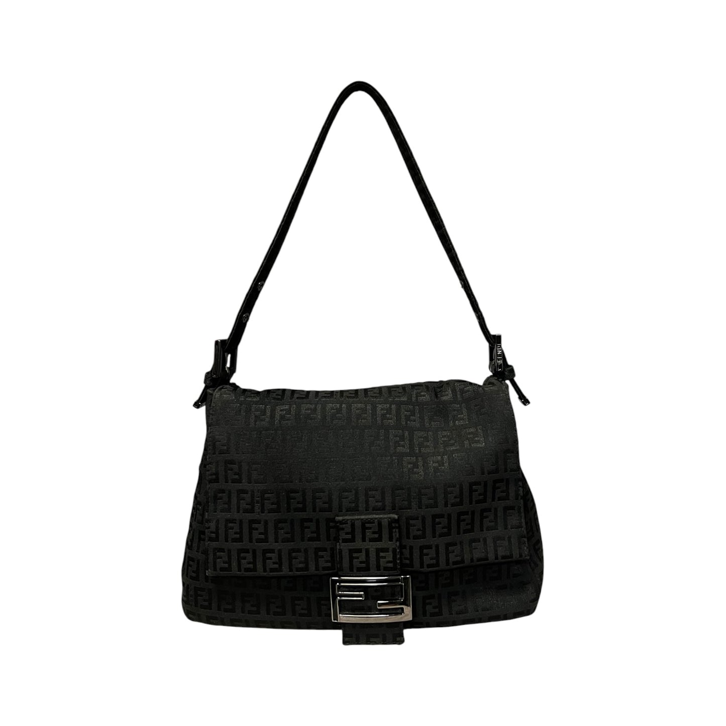 FENDI Zucchino Mamma Baguette in Black