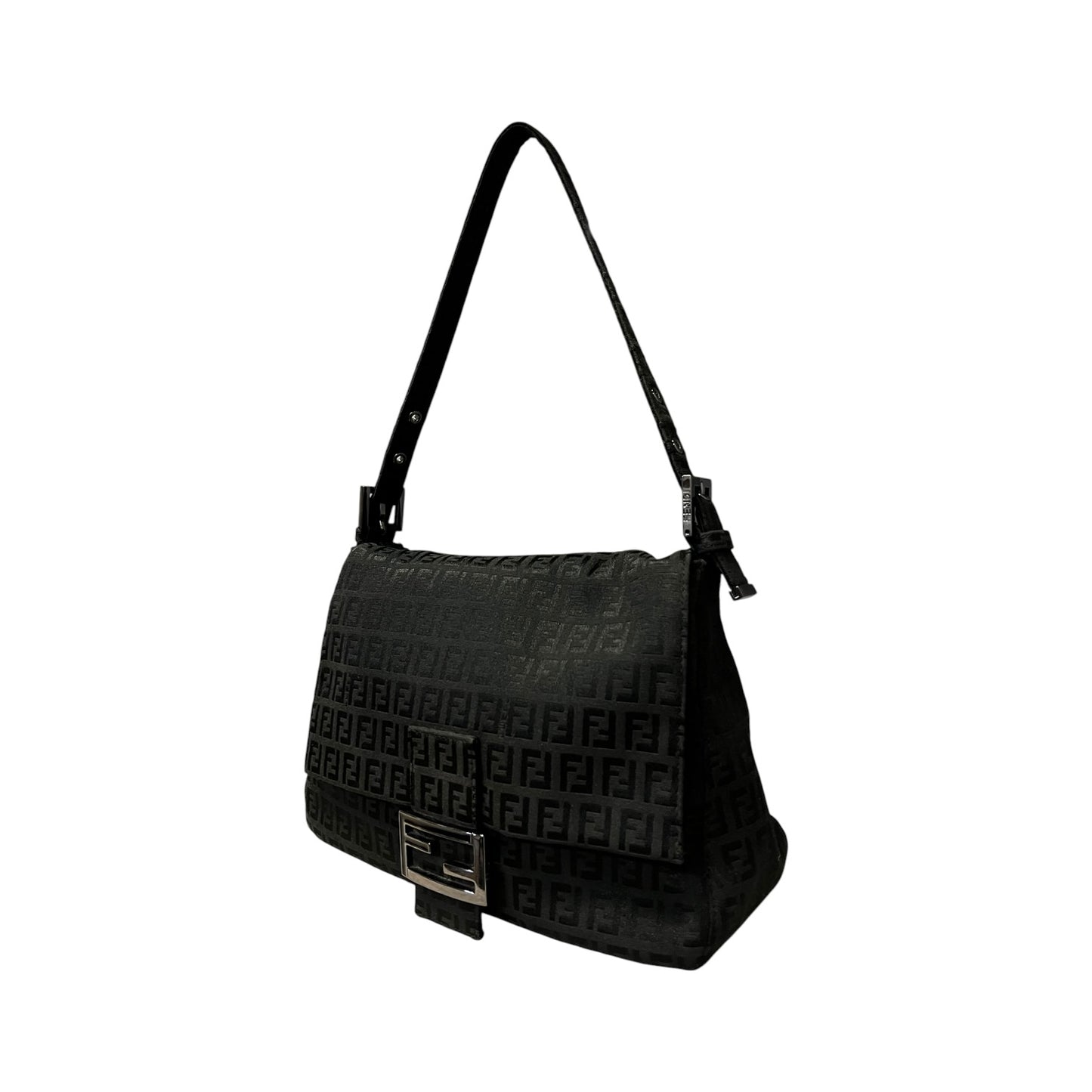 FENDI Zucchino Mamma Baguette in Black