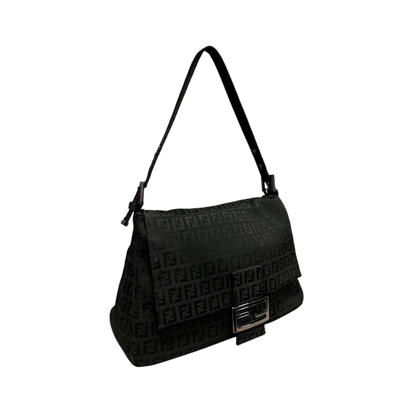 FENDI Zucchino Mamma Baguette in Black