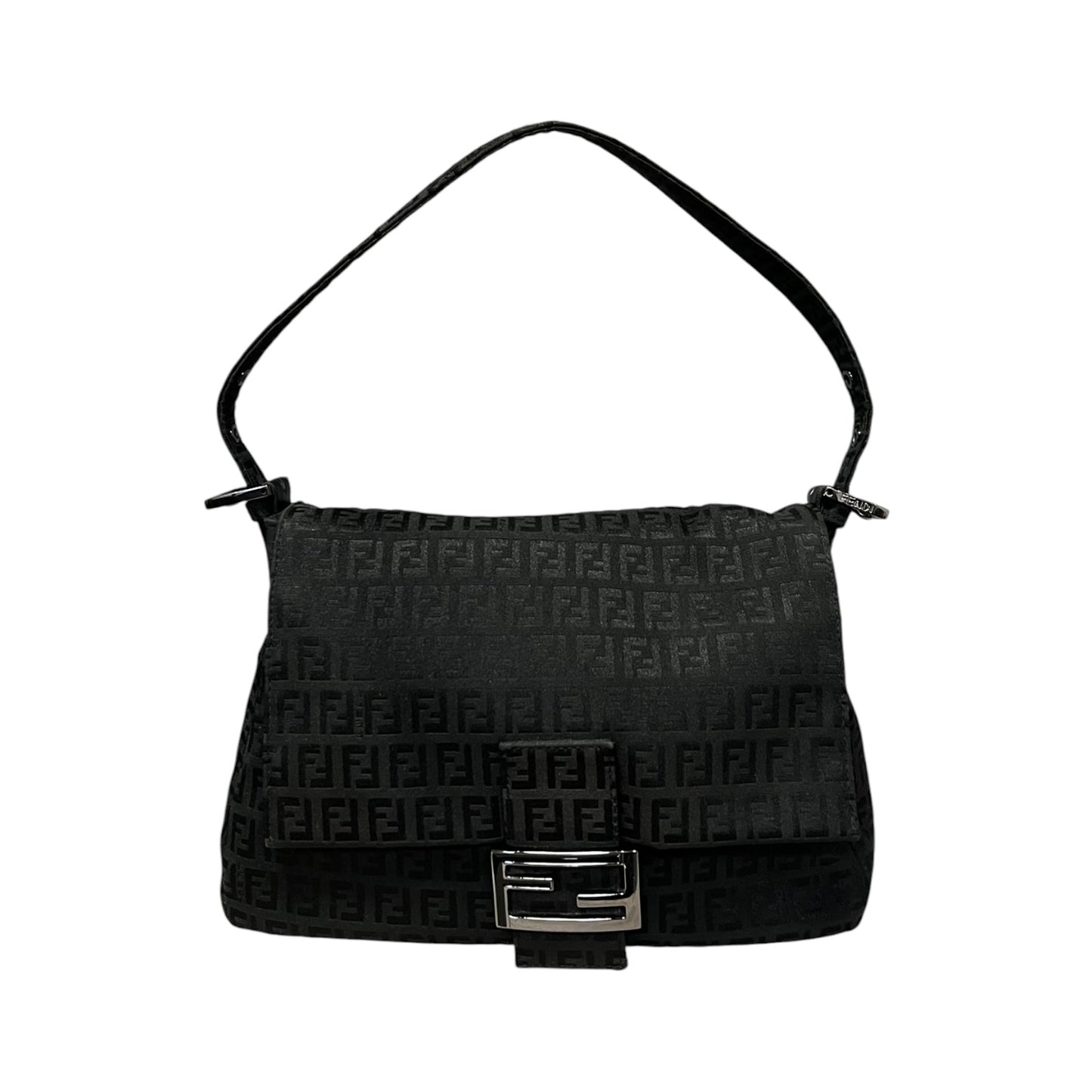 FENDI Zucchino Mamma Baguette in Black