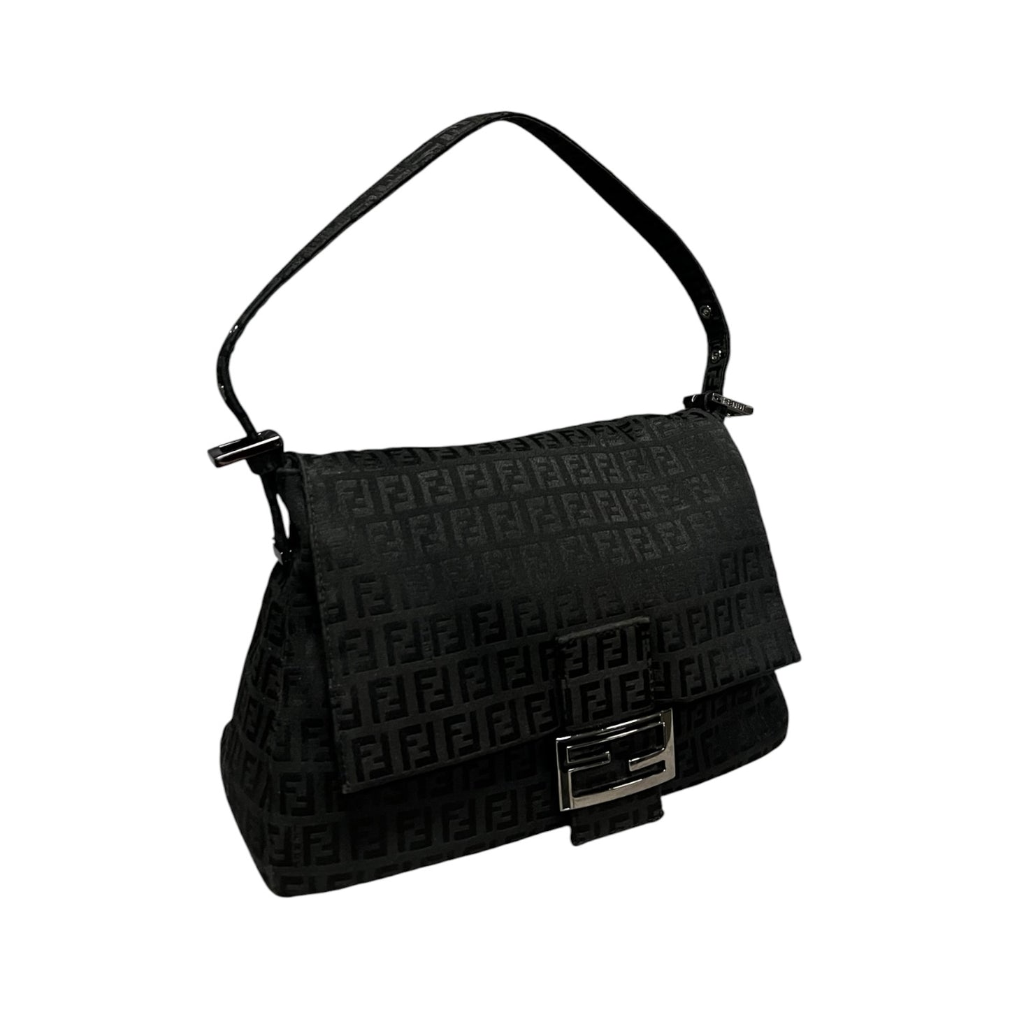 FENDI Zucchino Mamma Baguette in Black