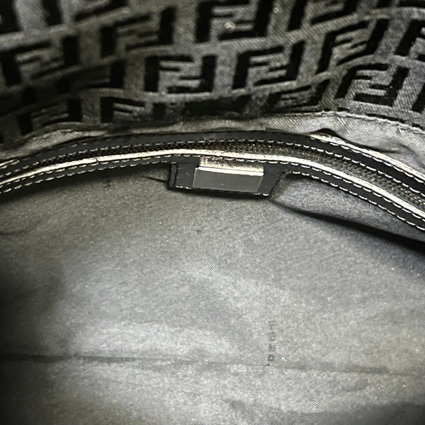 FENDI Zucchino Mamma Baguette in Black