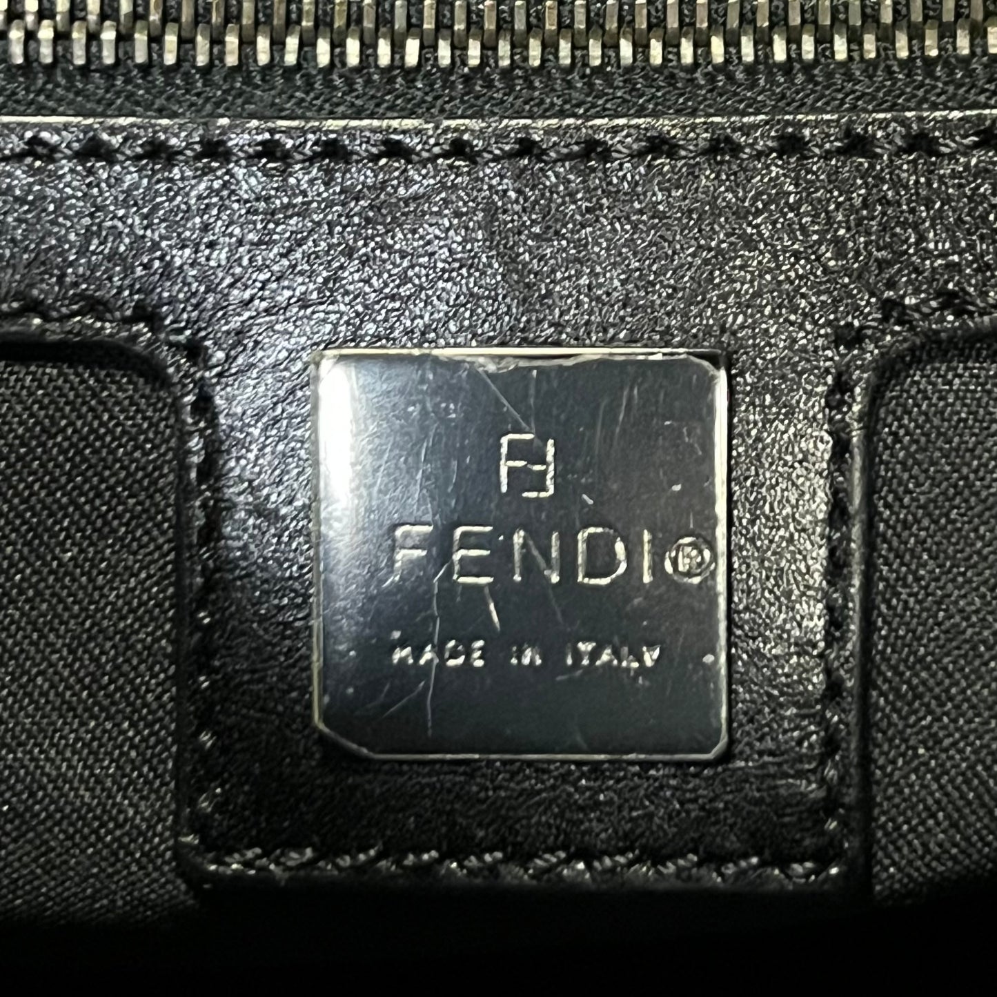 FENDI Zucchino Mamma Baguette in Black