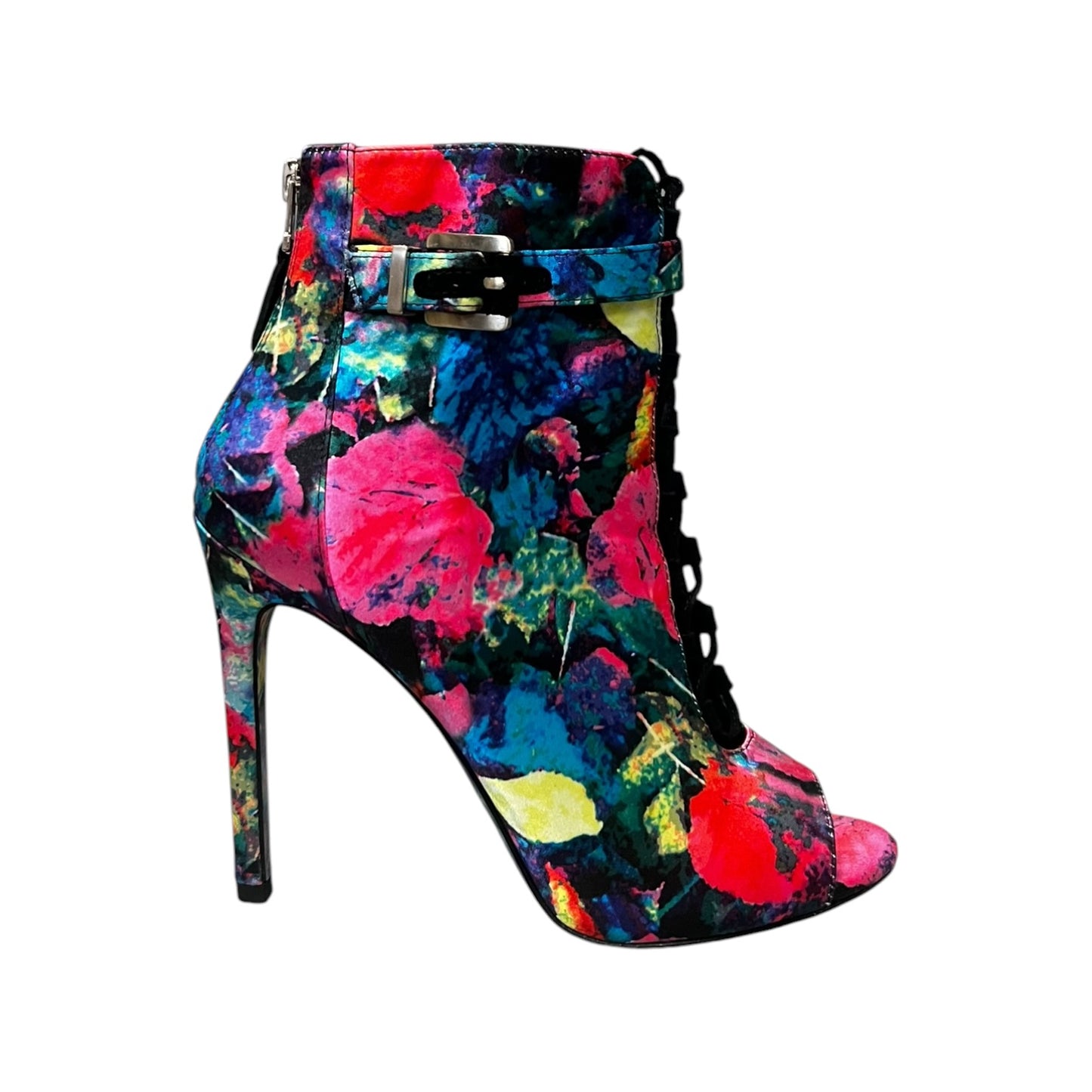 B BRIAN ATWOOD Print Peeptoe Booties | 7