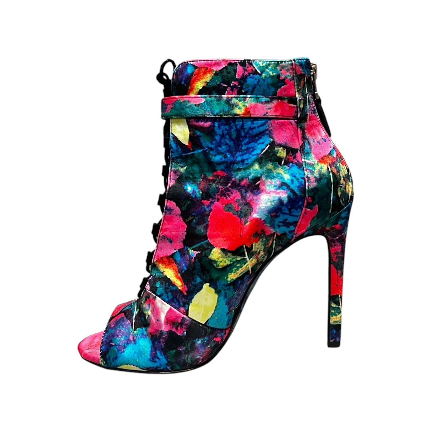 B BRIAN ATWOOD Print Peeptoe Booties | 7