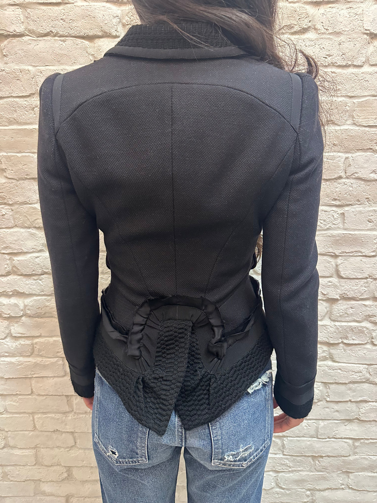 ROBERTO CAVALLI Ruffle Detail Jacket Black | 38